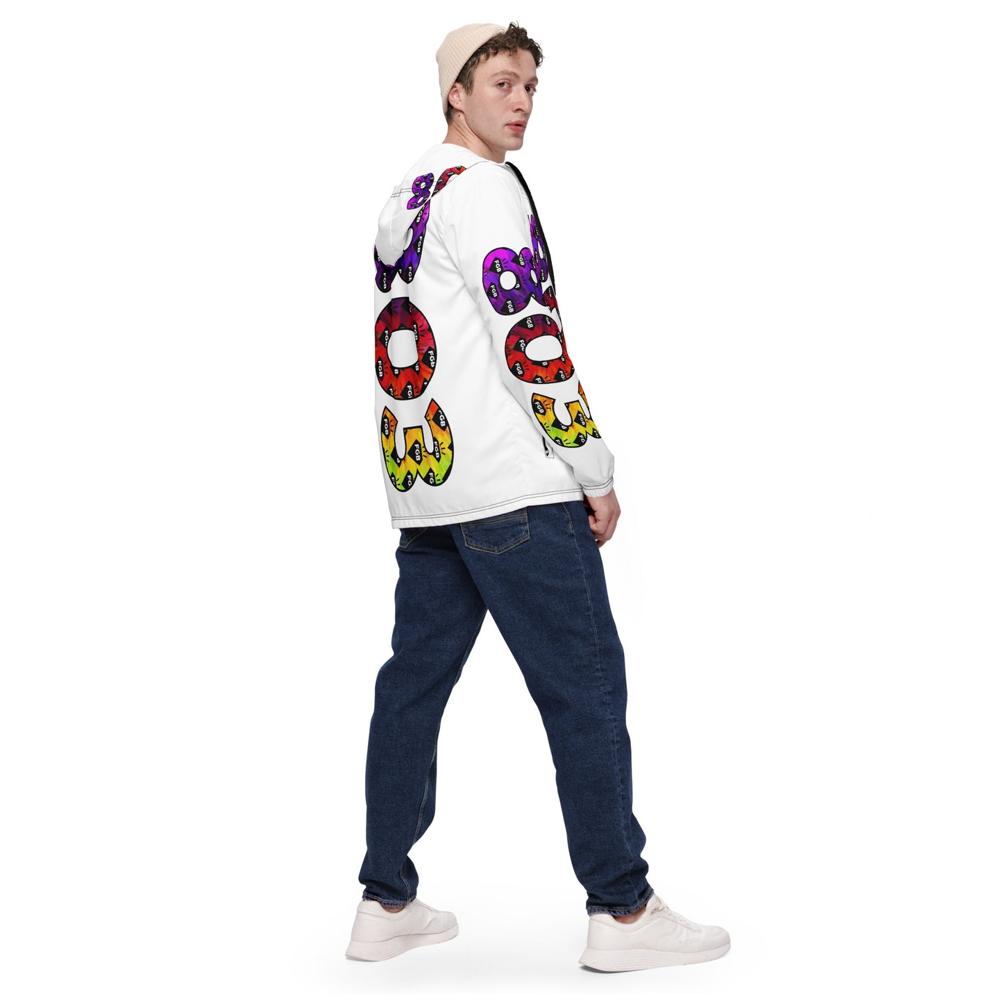 Multicolor 803 Men’s Windbreaker (White)