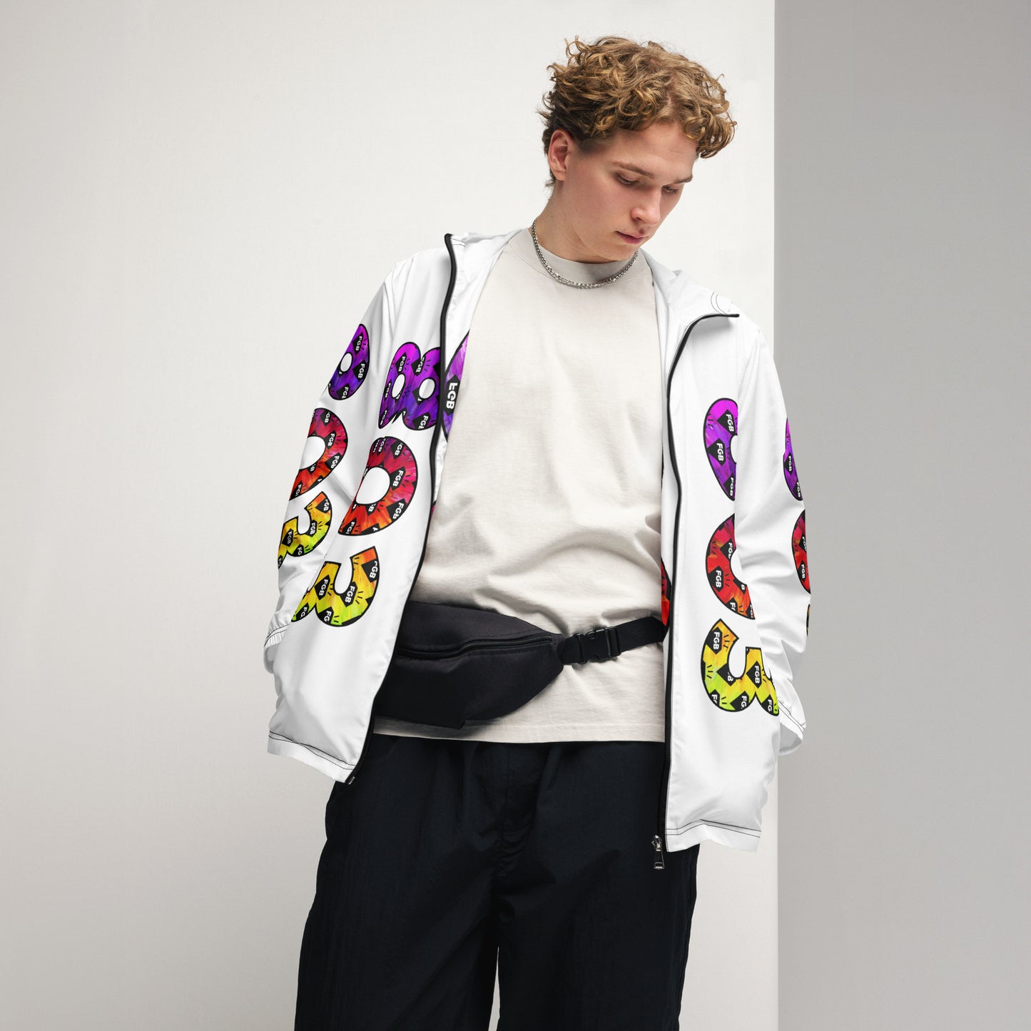 Multicolor 803 Men’s Windbreaker (White)