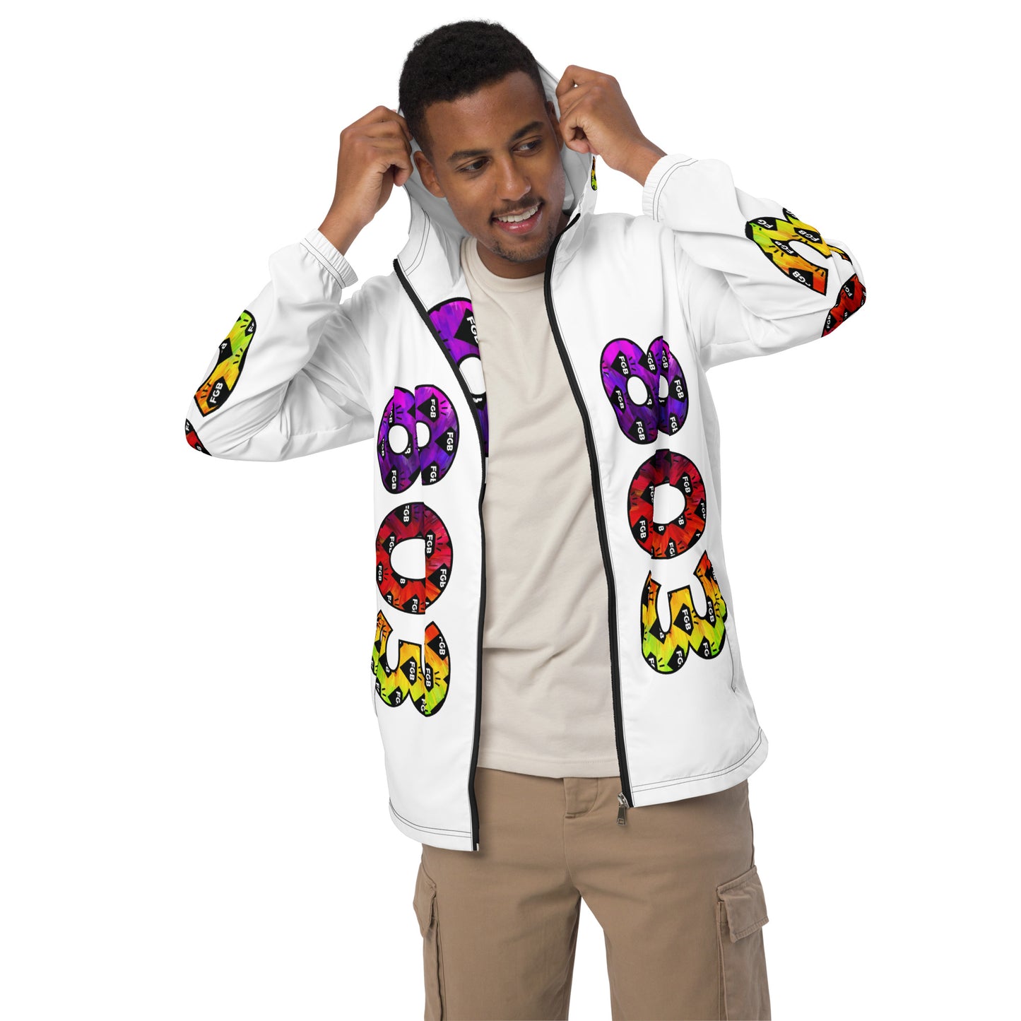 Multicolor 803 Men’s Windbreaker (White)