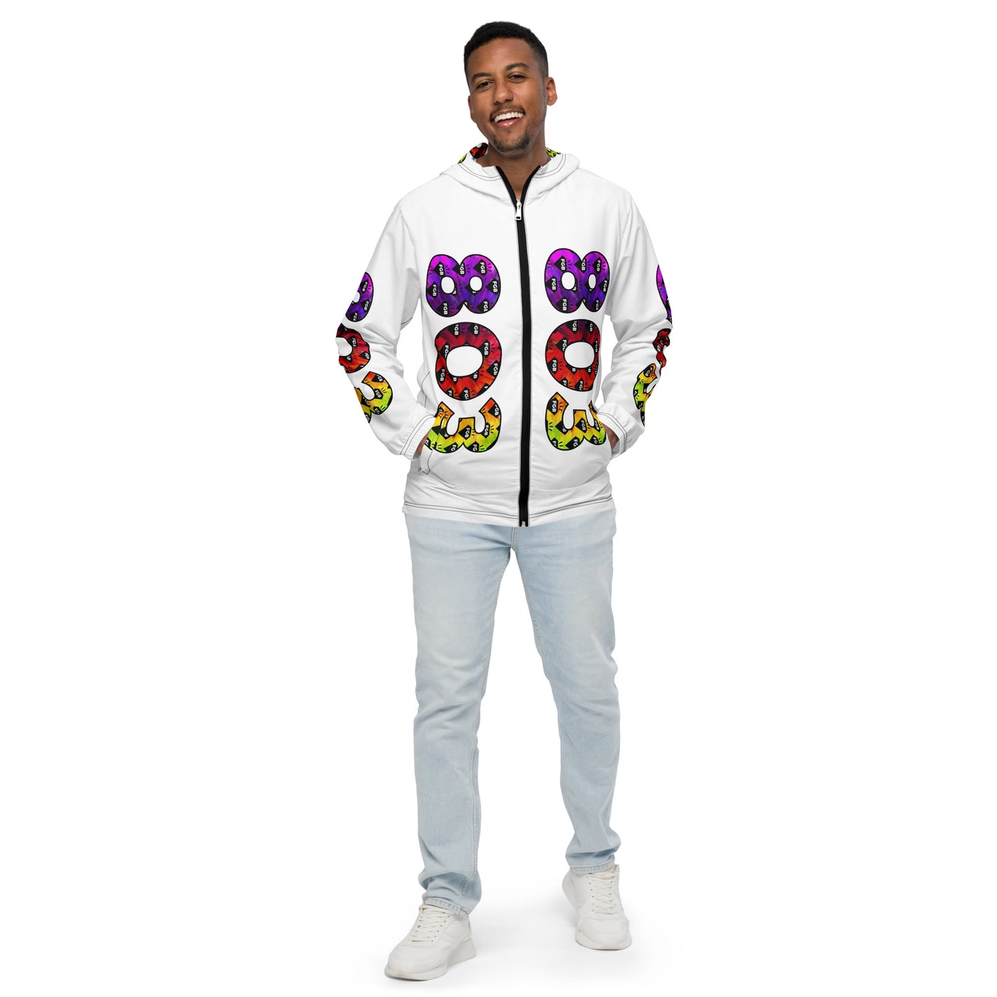 Multicolor 803 Men’s Windbreaker (White)