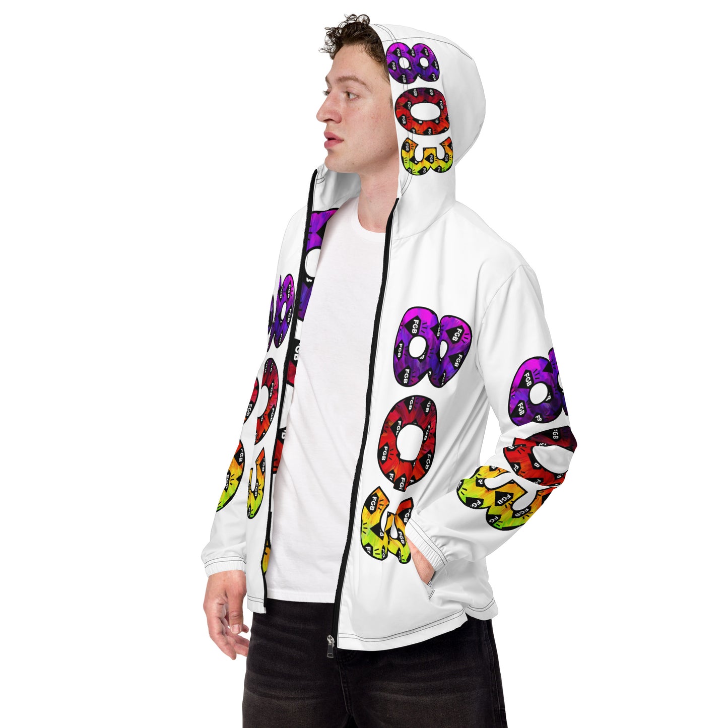 Multicolor 803 Men’s Windbreaker (White)