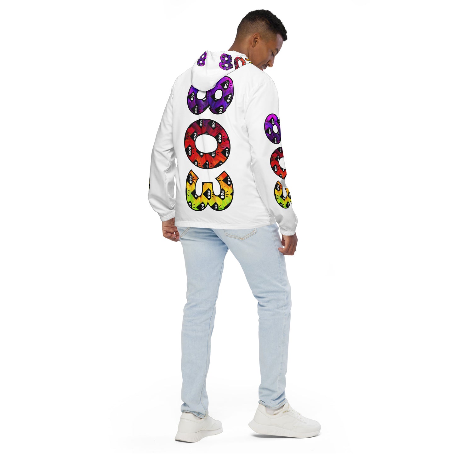 Multicolor 803 Men’s Windbreaker (White)