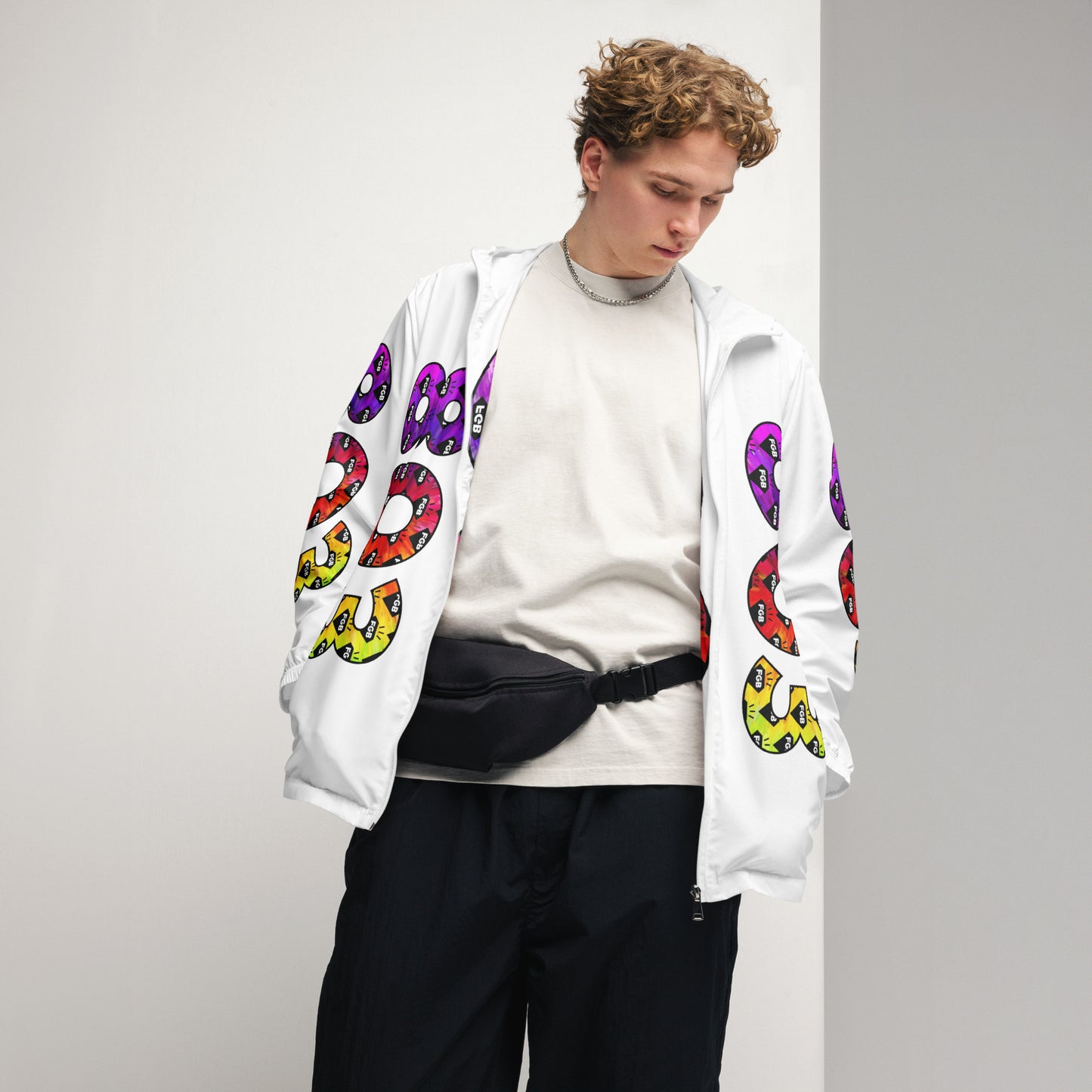 Multicolor 803 Men’s Windbreaker (White)