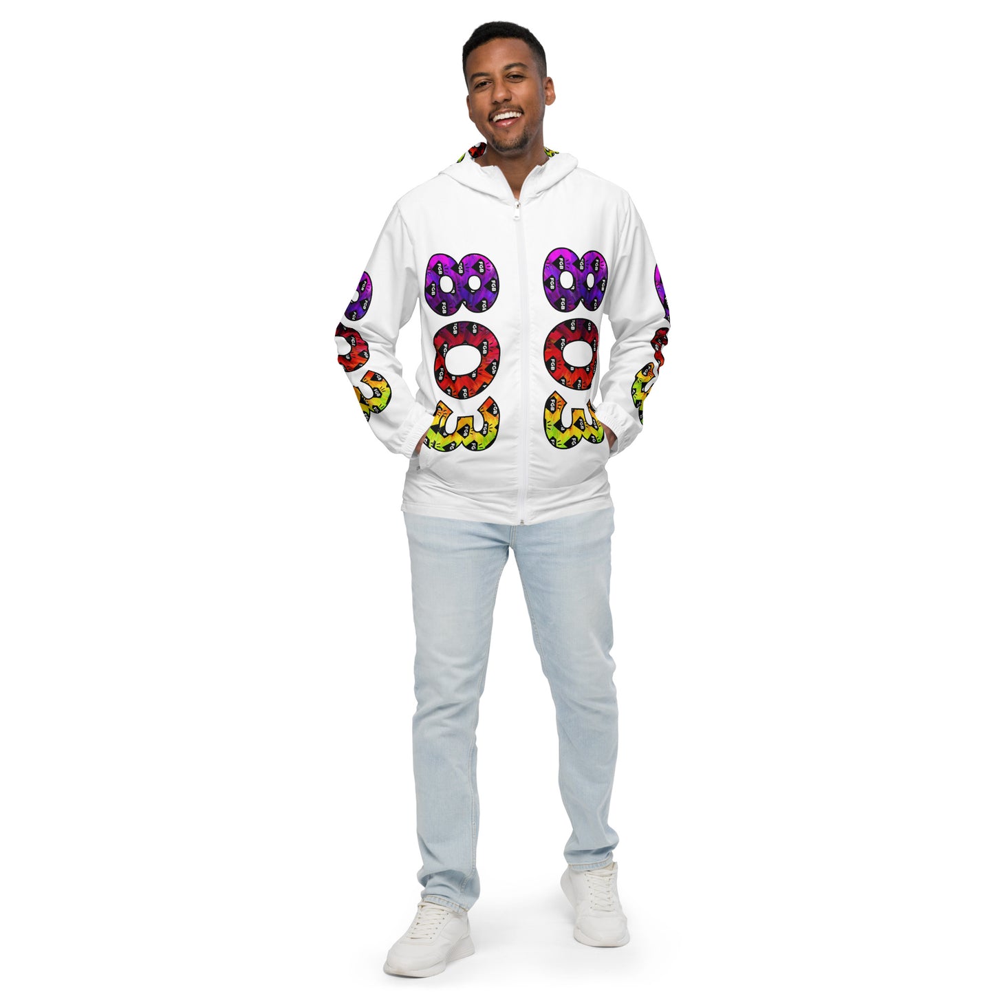 Multicolor 803 Men’s Windbreaker (White)