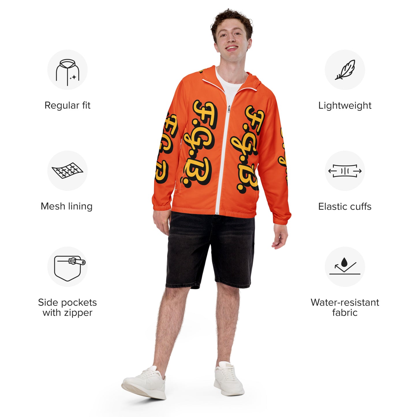 F.G.B. Men’s Windbreaker (Orange)