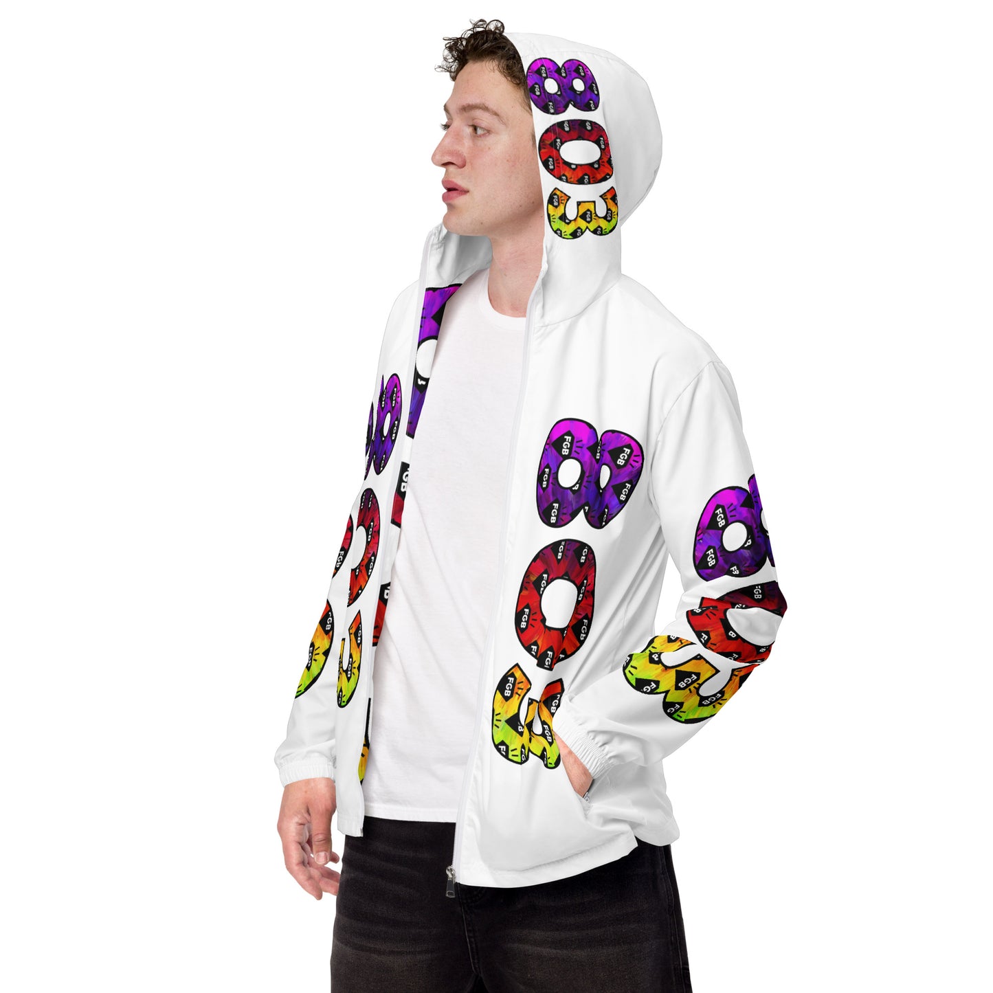 Multicolor 803 Men’s Windbreaker (White)