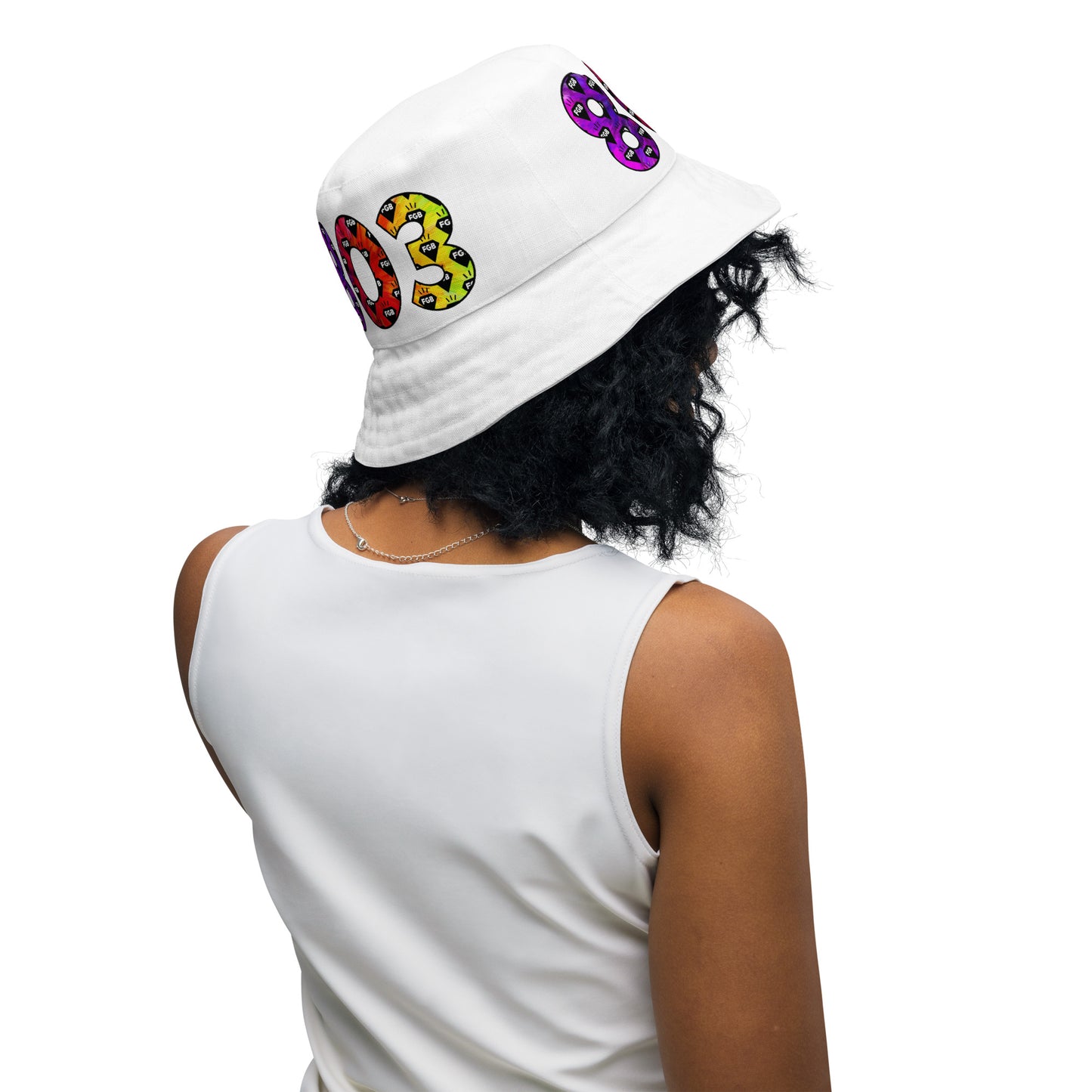 Multicolor 803 Reversible bucket hat (Black X White)