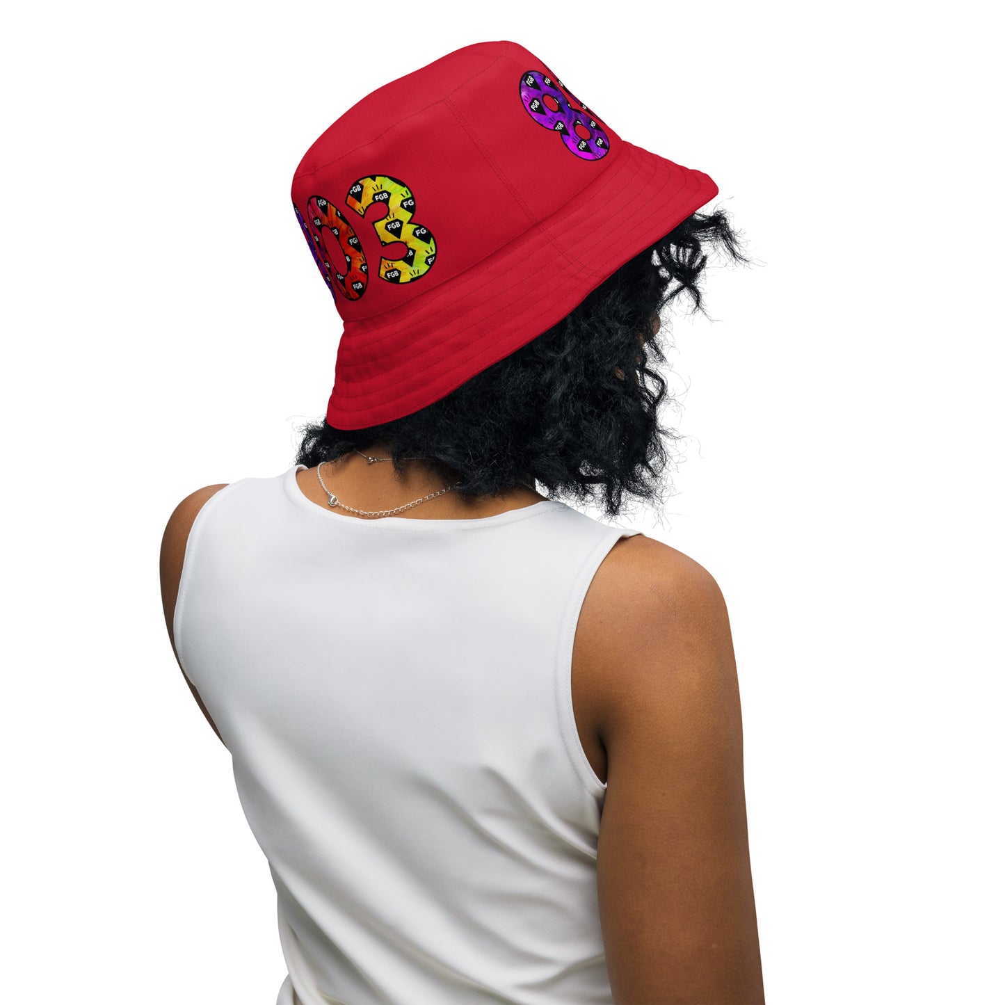 Multicolor 803 Reversible bucket hat (Navy X Red)