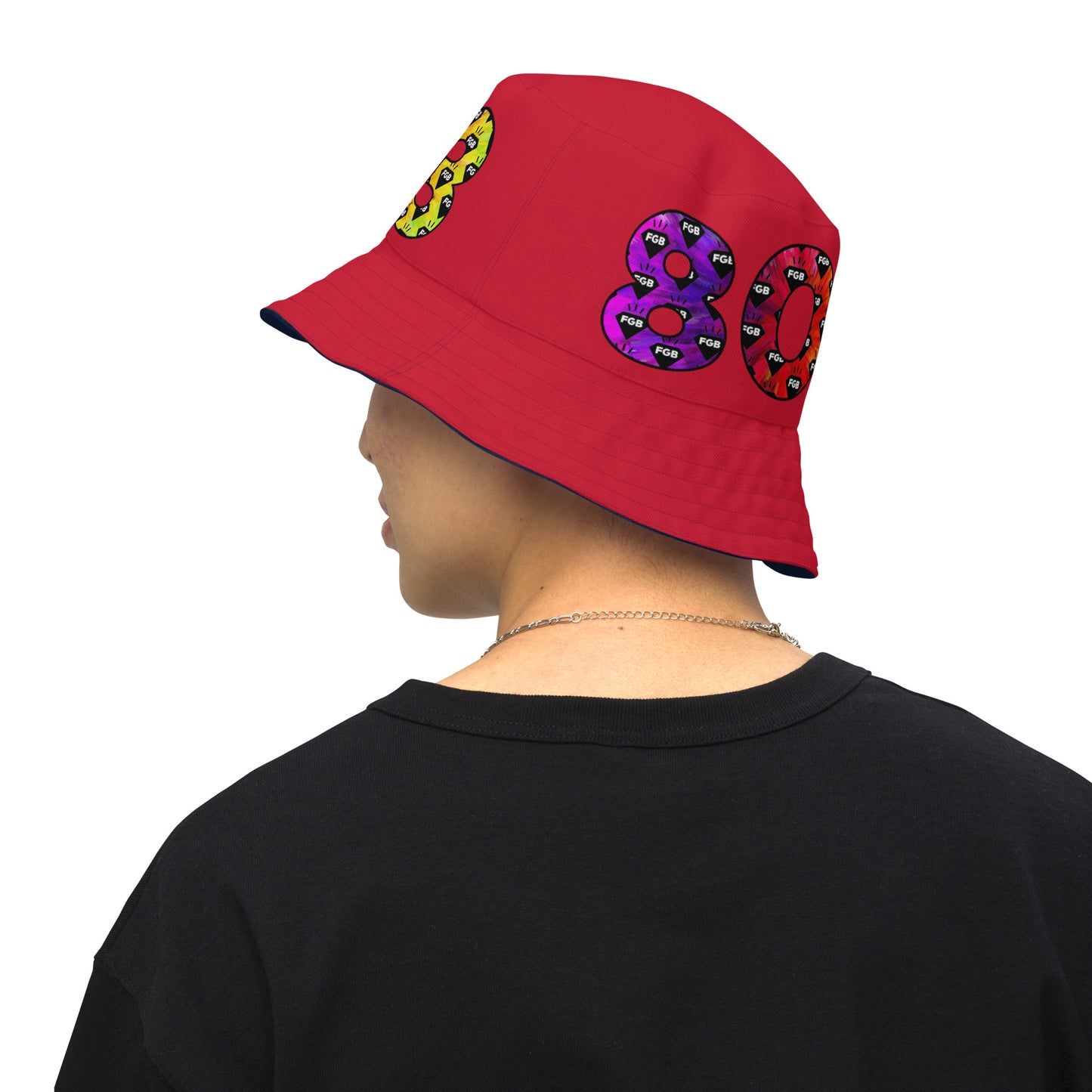 Multicolor 803 Reversible bucket hat (Navy X Red)