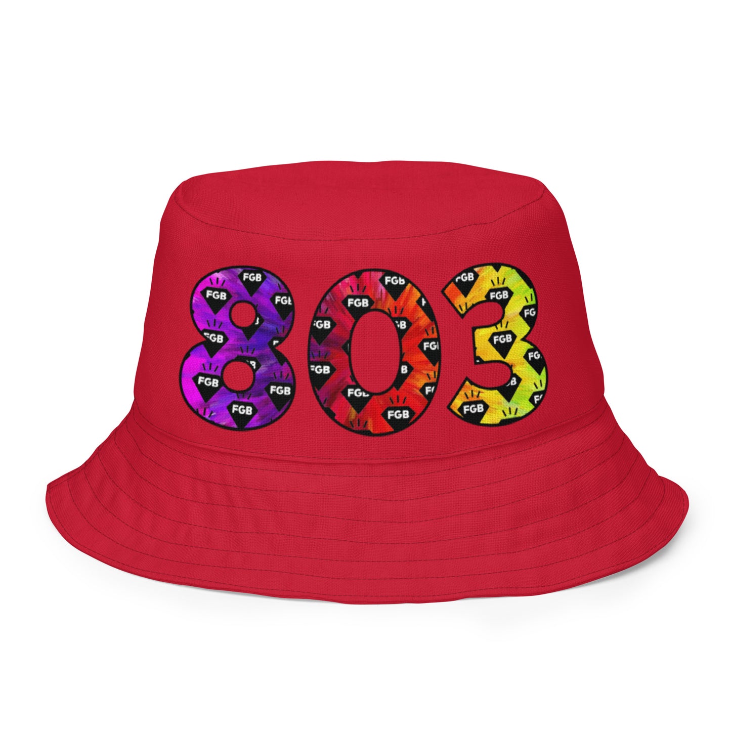 Multicolor 803 Reversible bucket hat (Navy X Red)