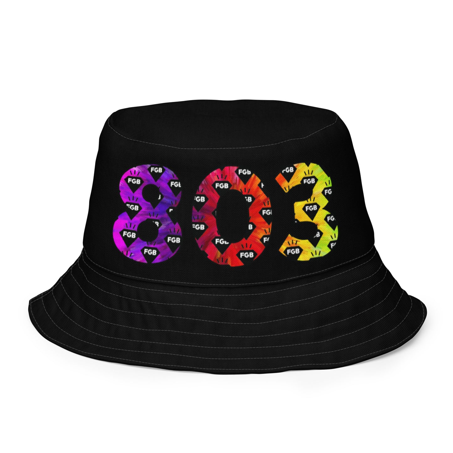 Multicolor 803 Reversible bucket hat (Black X White)