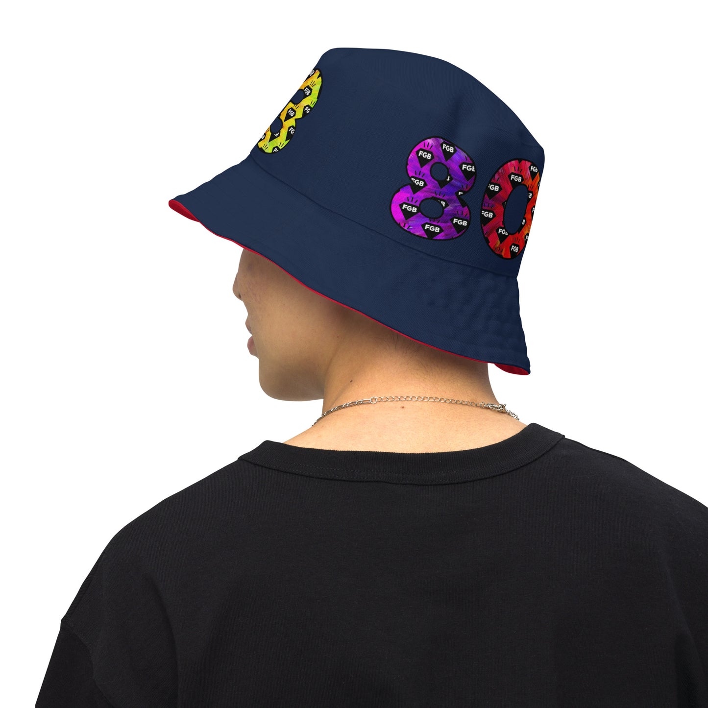 Multicolor 803 Reversible bucket hat (Navy X Red)