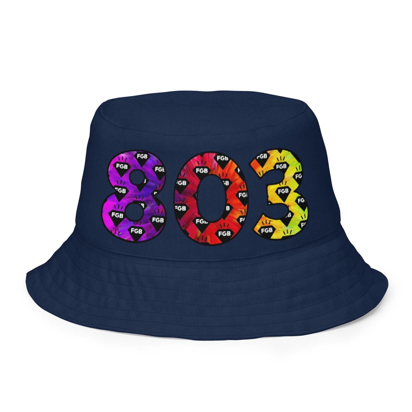 Multicolor 803 Reversible bucket hat (Navy X Red)