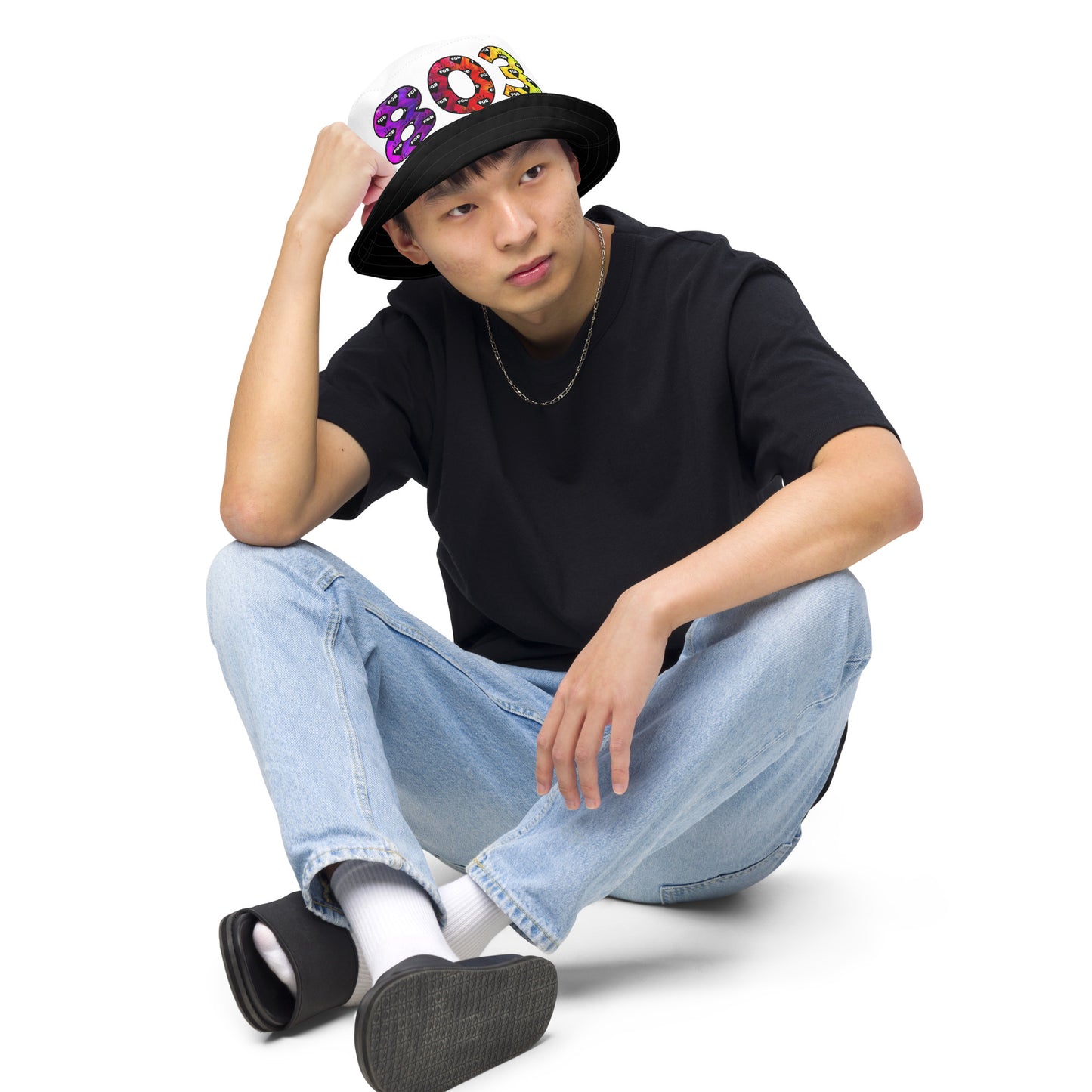 Multicolor 803 Reversible bucket hat (Black X White)