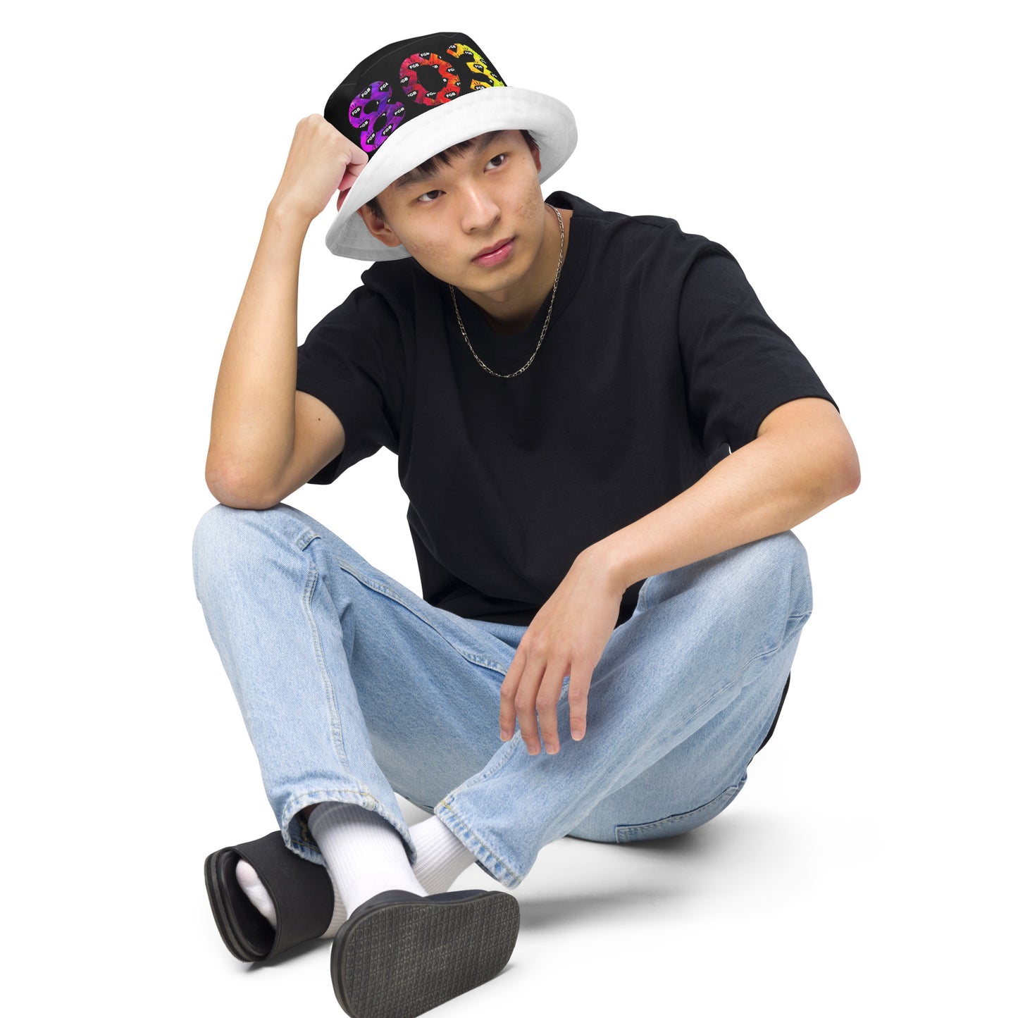 Multicolor 803 Reversible bucket hat (Black X White)