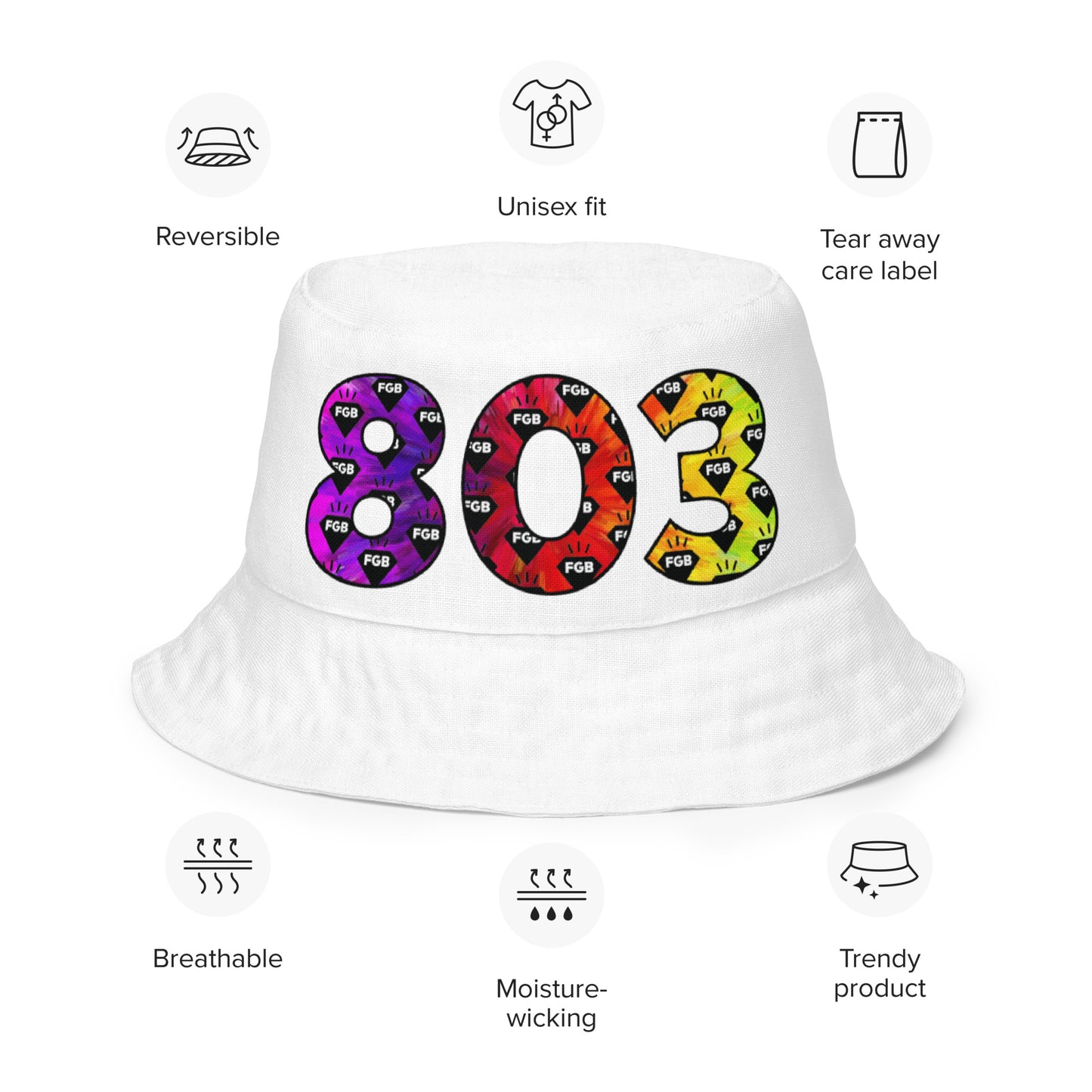 Multicolor 803 Reversible bucket hat (Black X White)