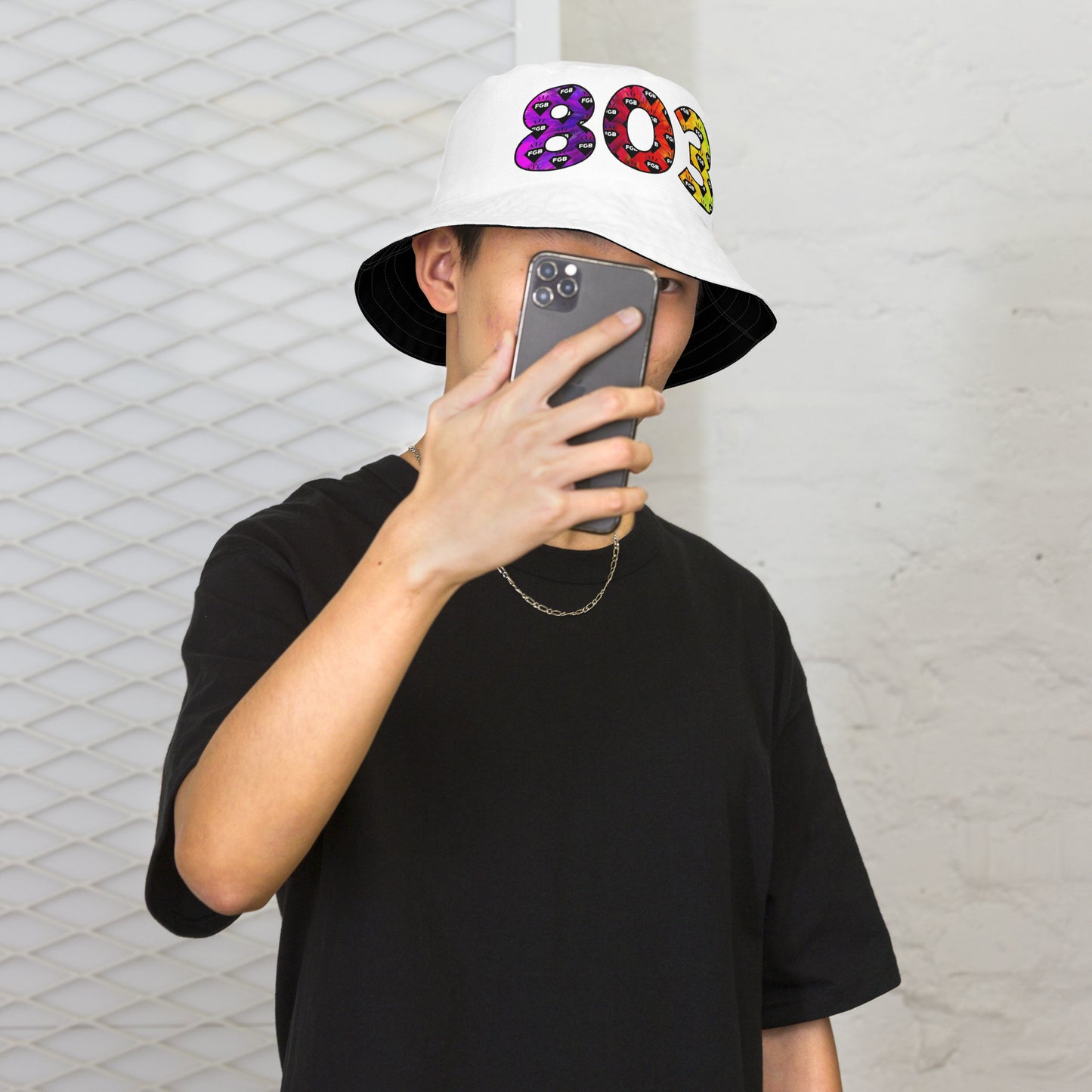 Multicolor 803 Reversible bucket hat (Black X White)