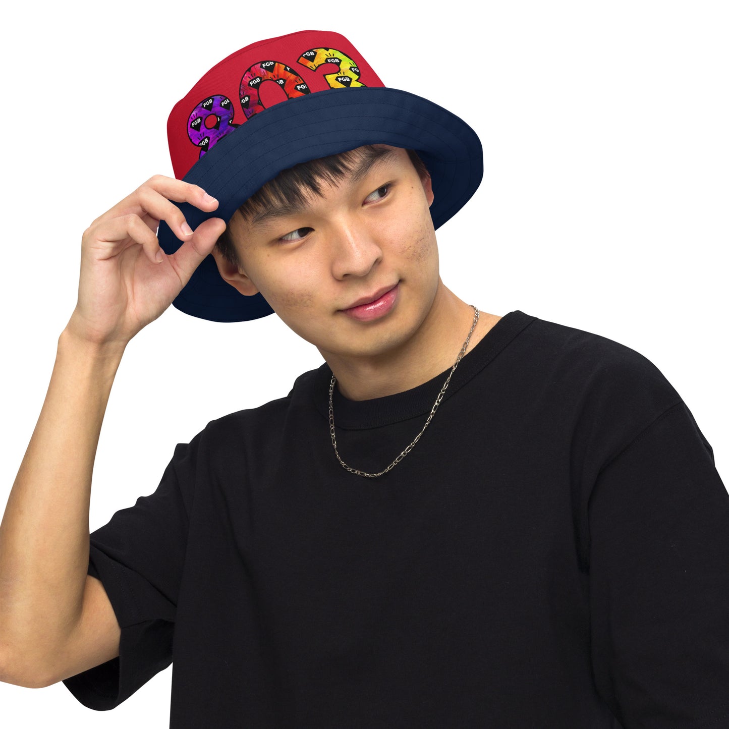 Multicolor 803 Reversible bucket hat (Navy X Red)