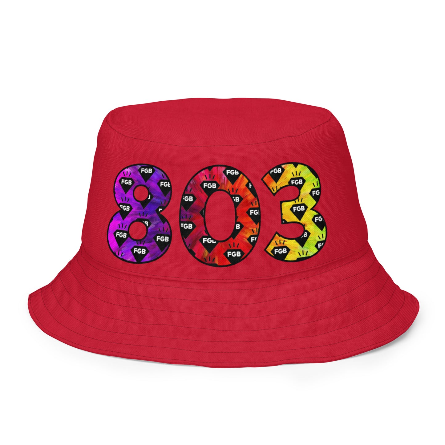 Multicolor 803 Reversible bucket hat (Navy X Red)