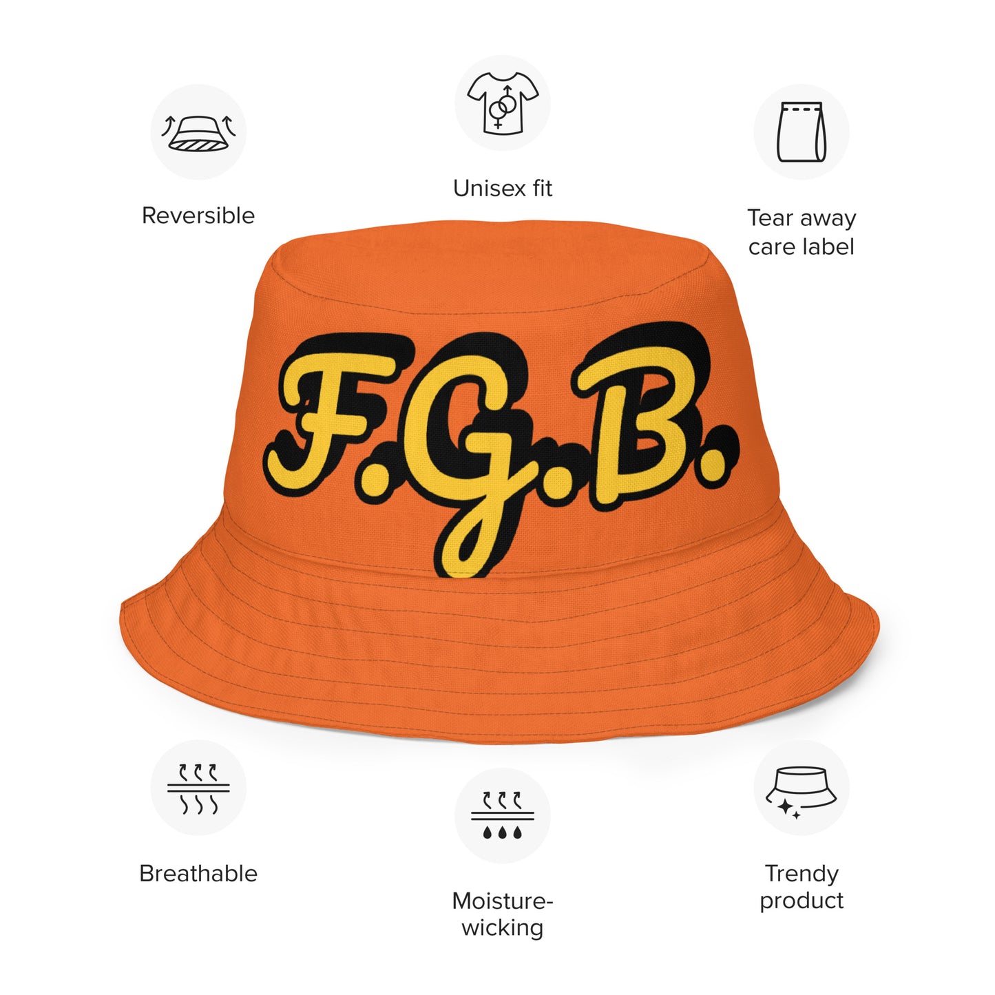 F.G.B. Reversible Bucket Hat (Orange)