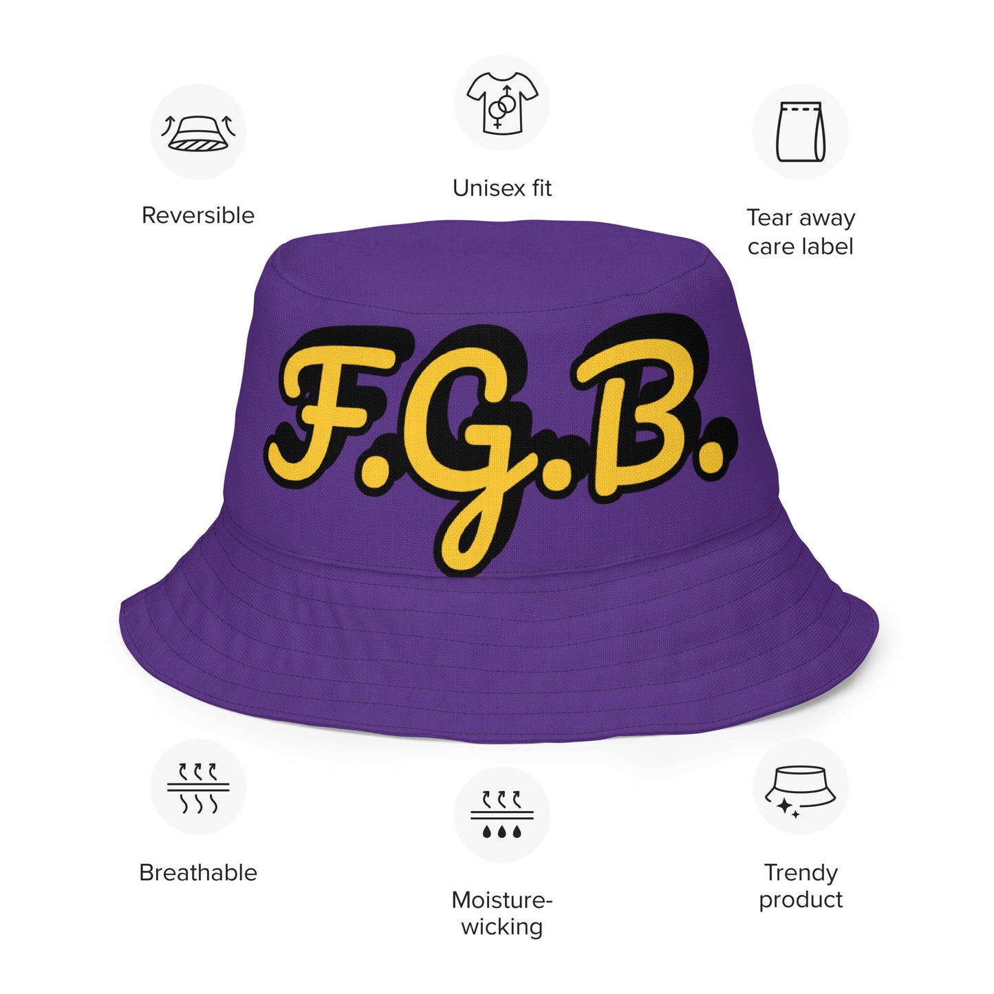 F.G.B. Reversible Bucket Hat (Purple)