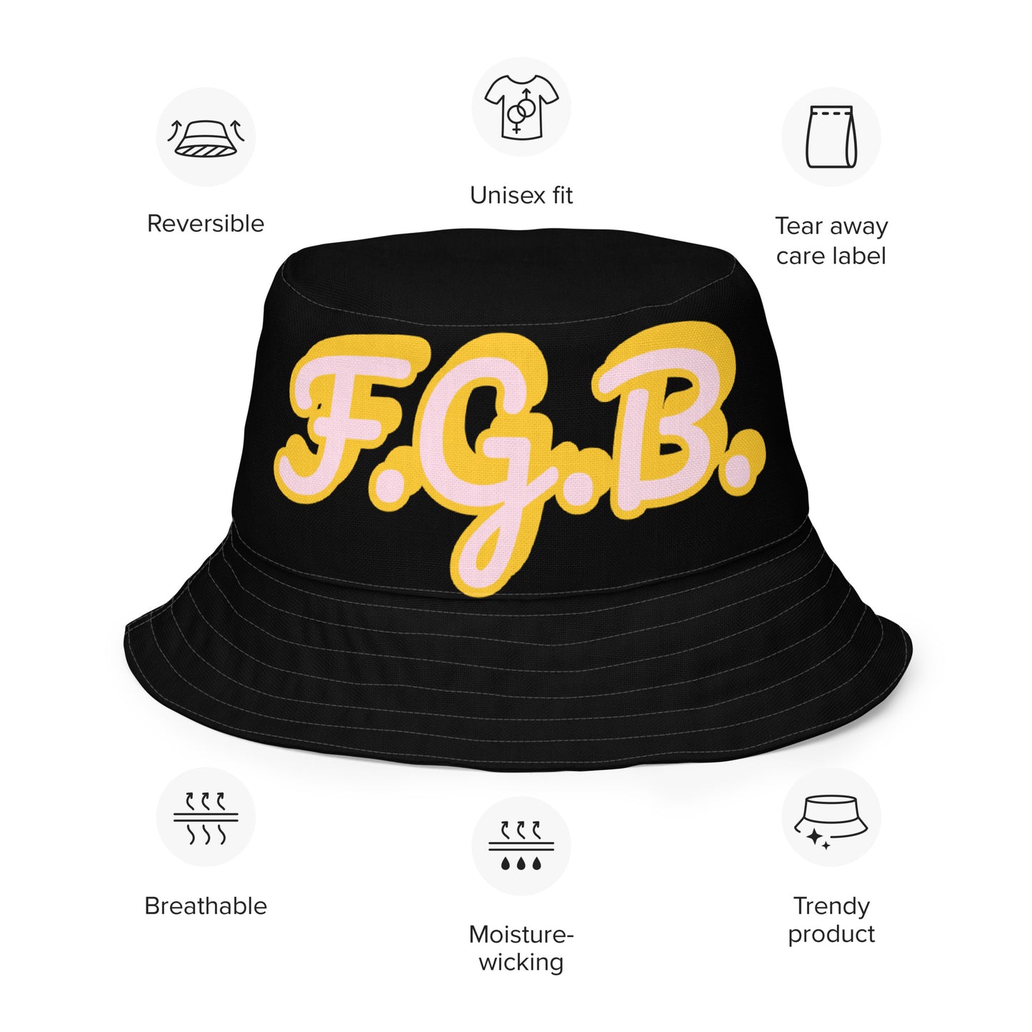 F.G.B. Reversible Bucket Hat (Pink)