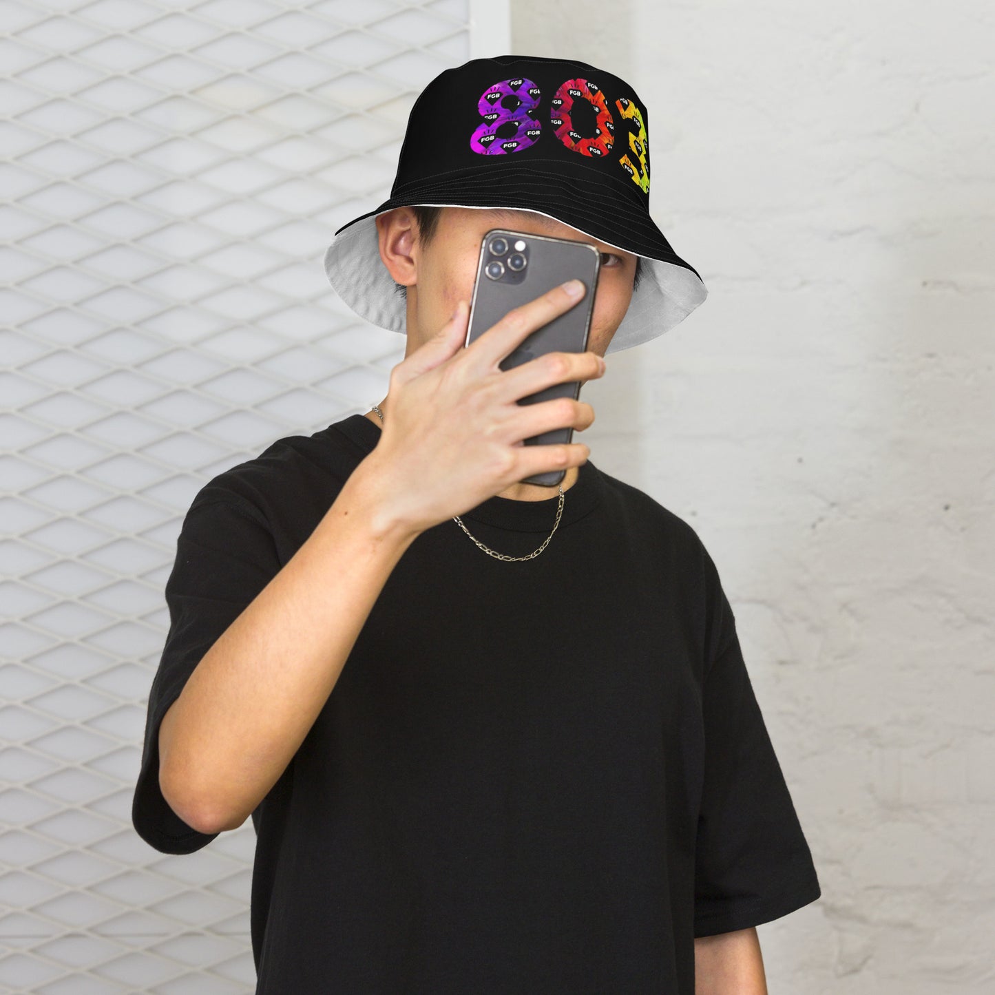 Multicolor 803 Reversible bucket hat (Black X White)