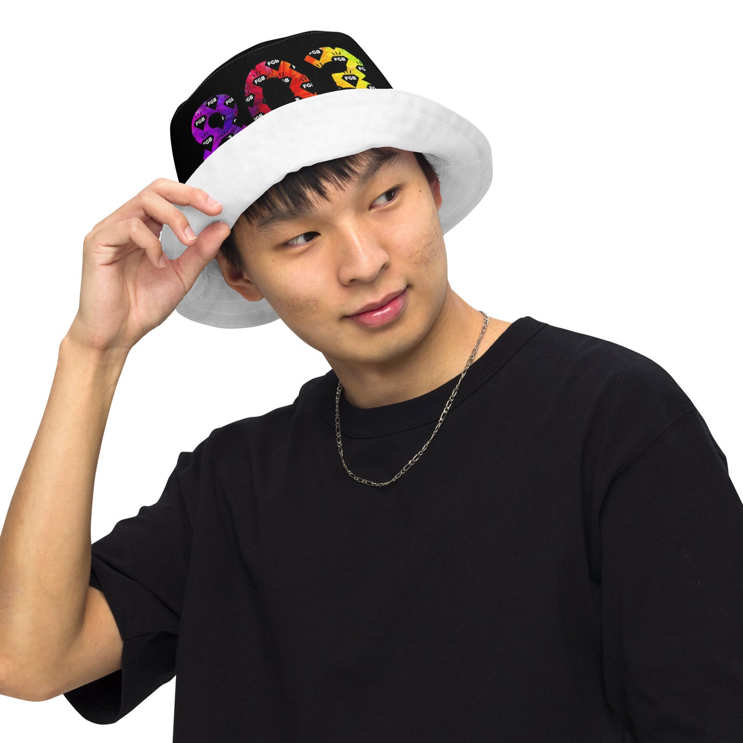 Multicolor 803 Reversible bucket hat (Black X White)