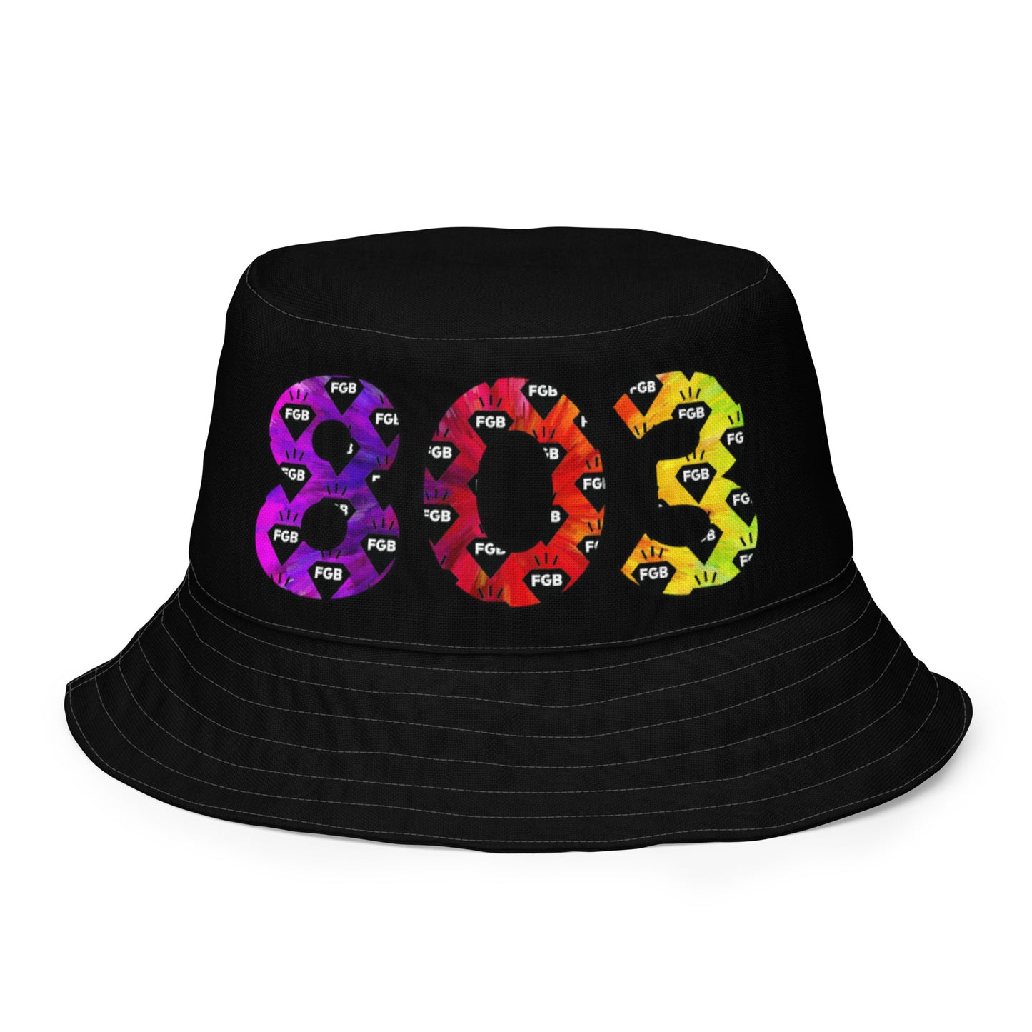 Multicolor 803 Reversible bucket hat (Black X White)