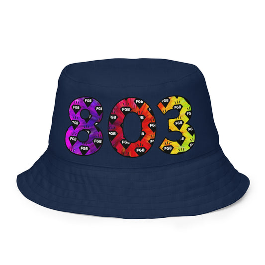 Multicolor 803 Reversible bucket hat (Navy X Red)