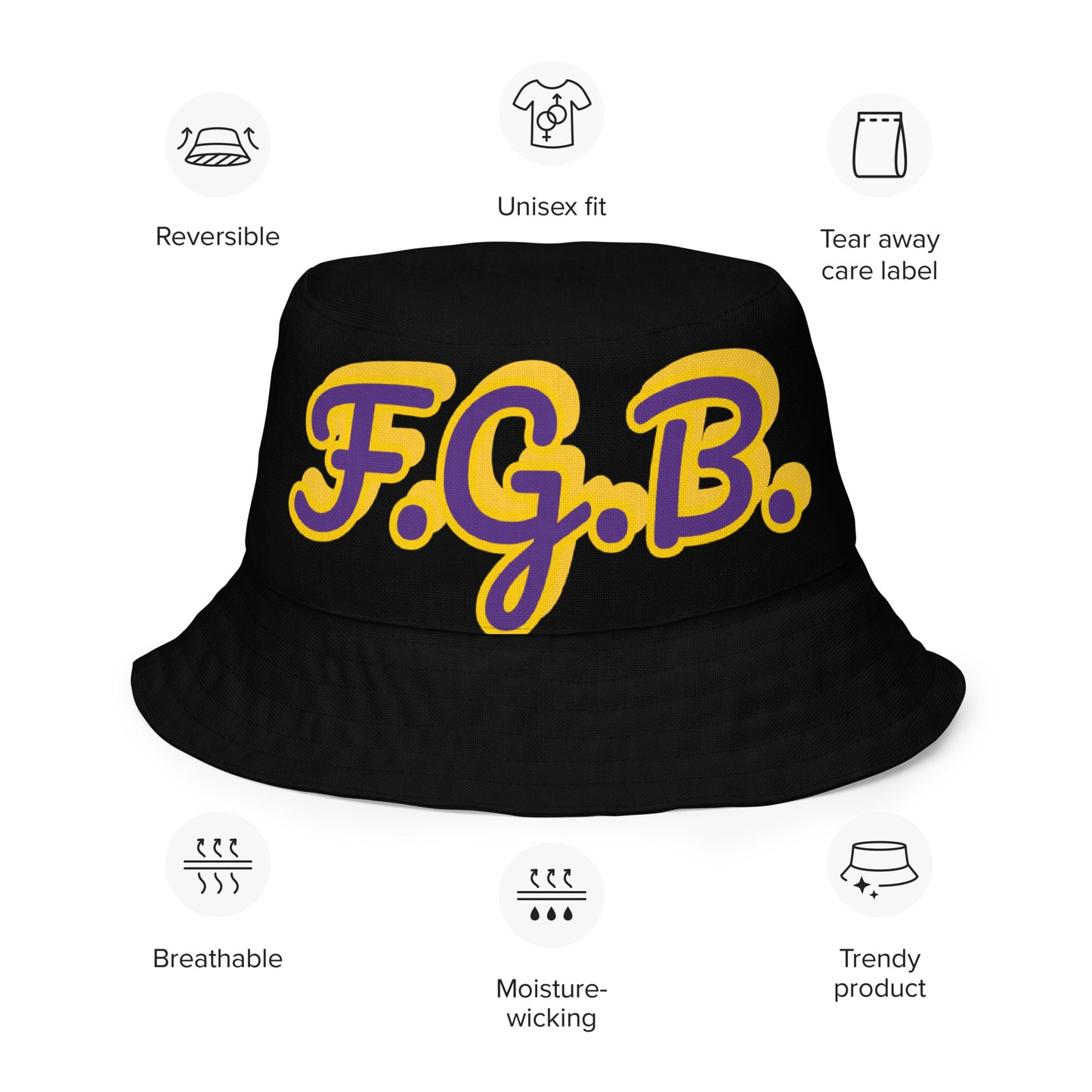 F.G.B. Reversible Bucket Hat (Purple)