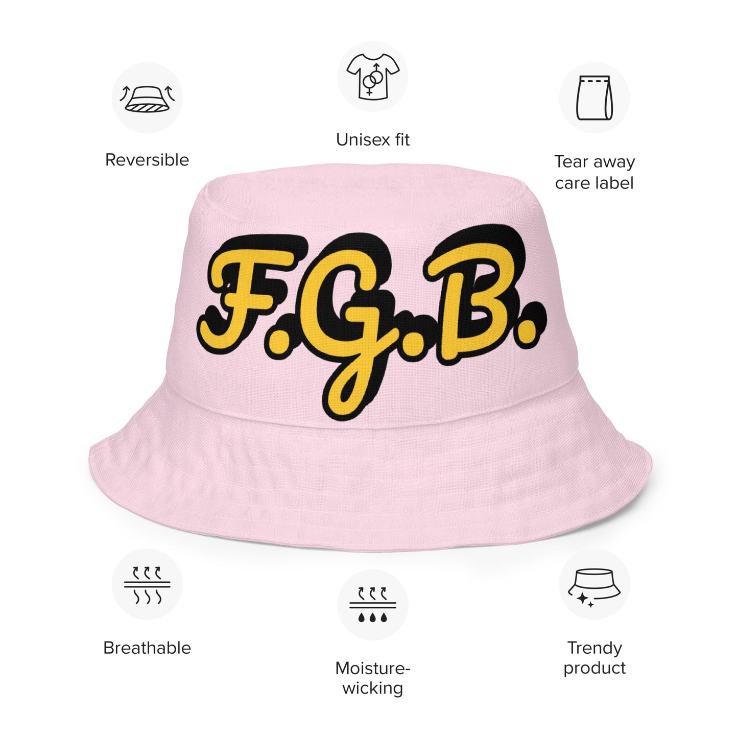 F.G.B. Reversible Bucket Hat (Pink)