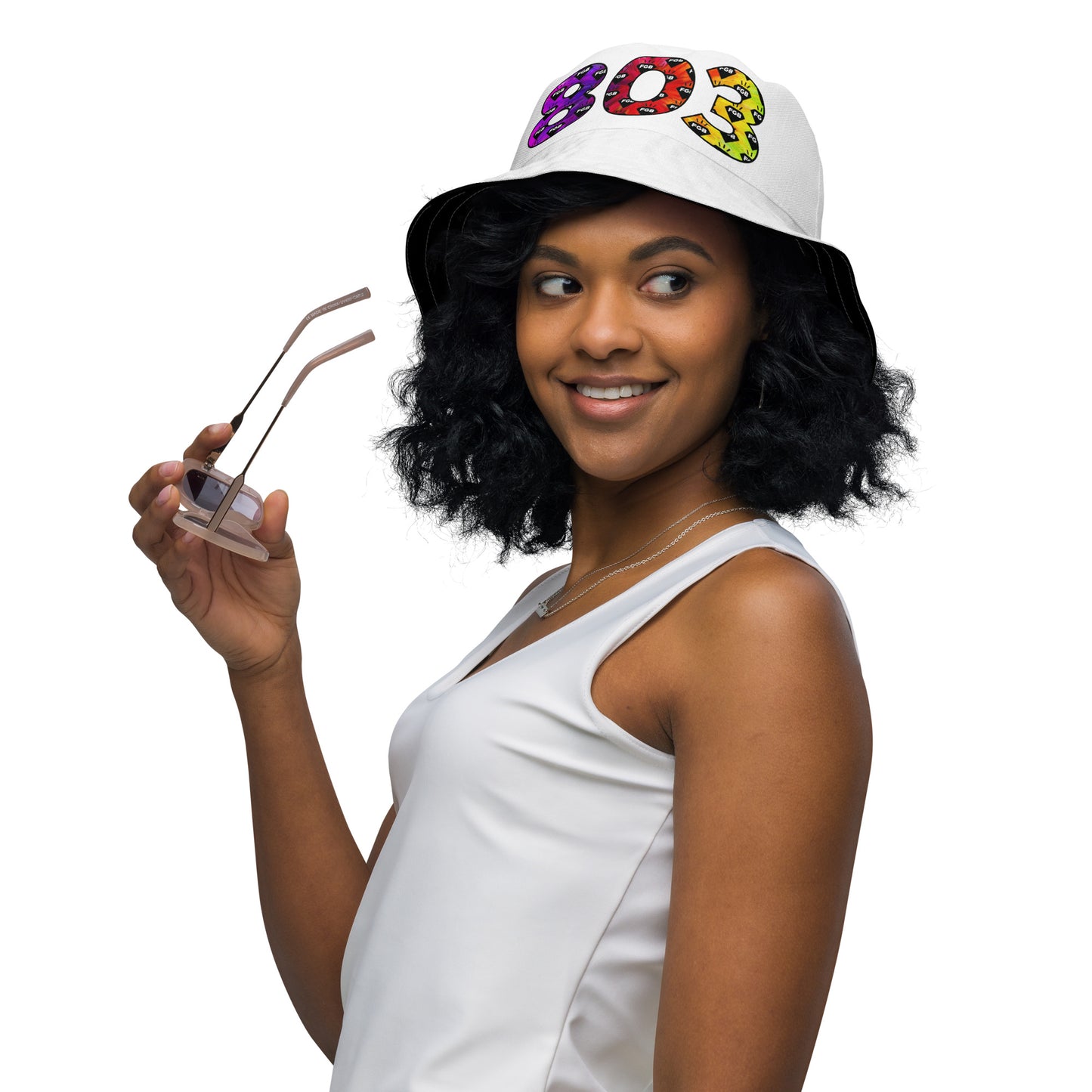 Multicolor 803 Reversible bucket hat (Black X White)