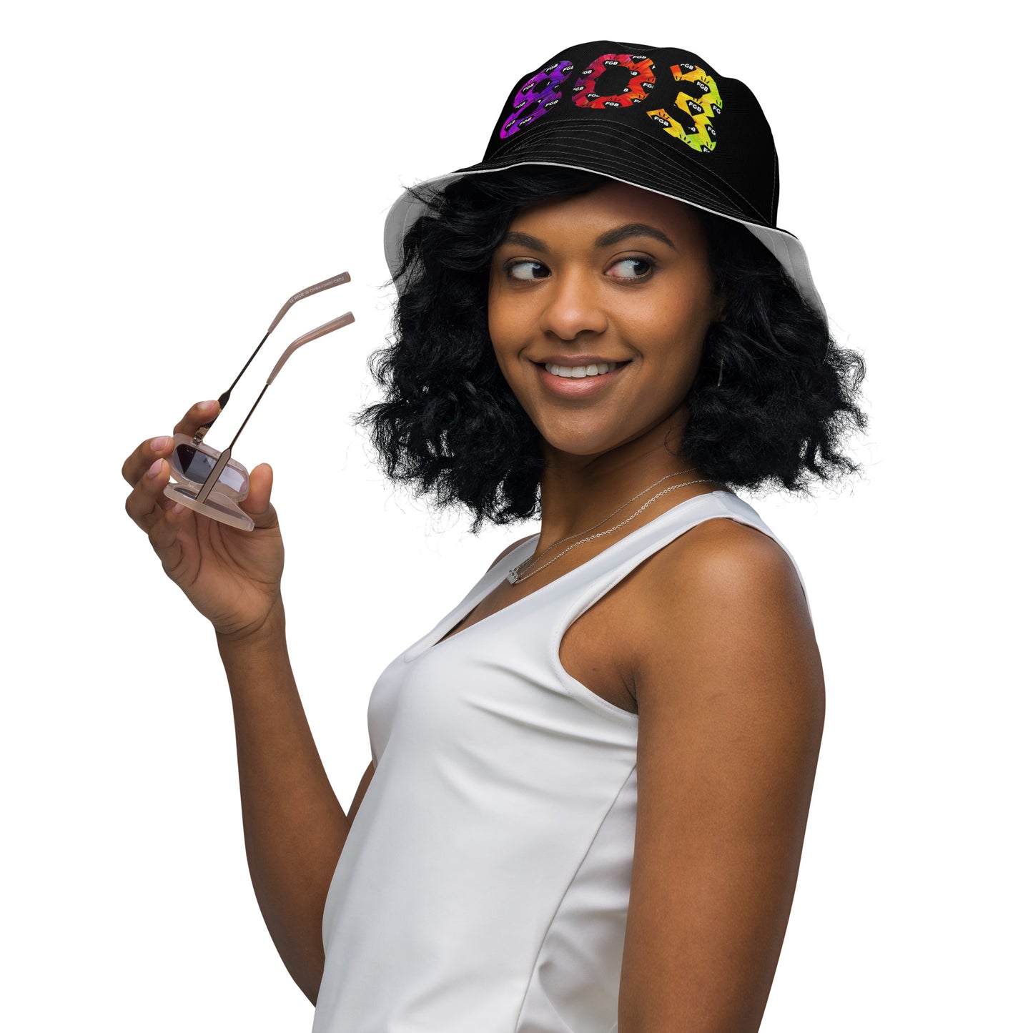 Multicolor 803 Reversible bucket hat (Black X White)