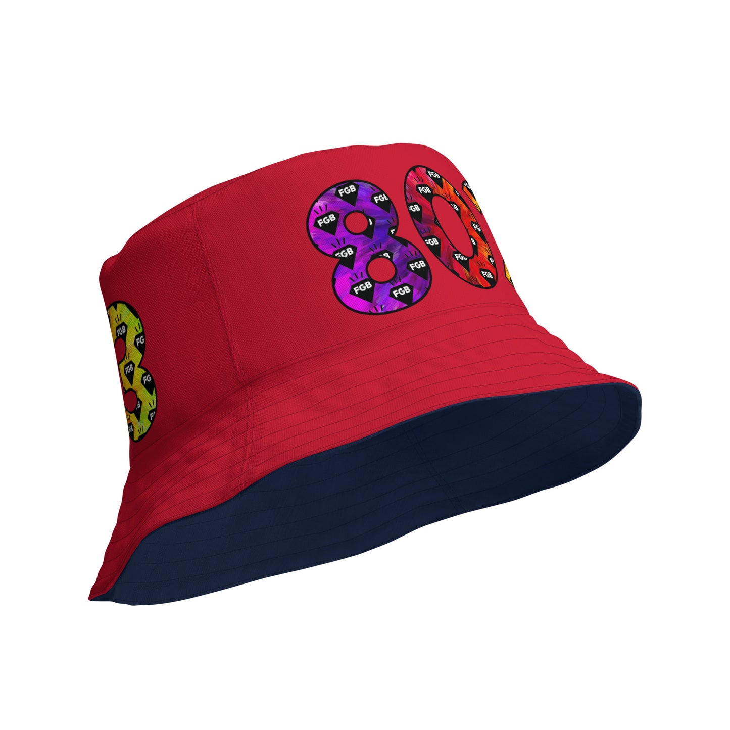 Multicolor 803 Reversible bucket hat (Navy X Red)