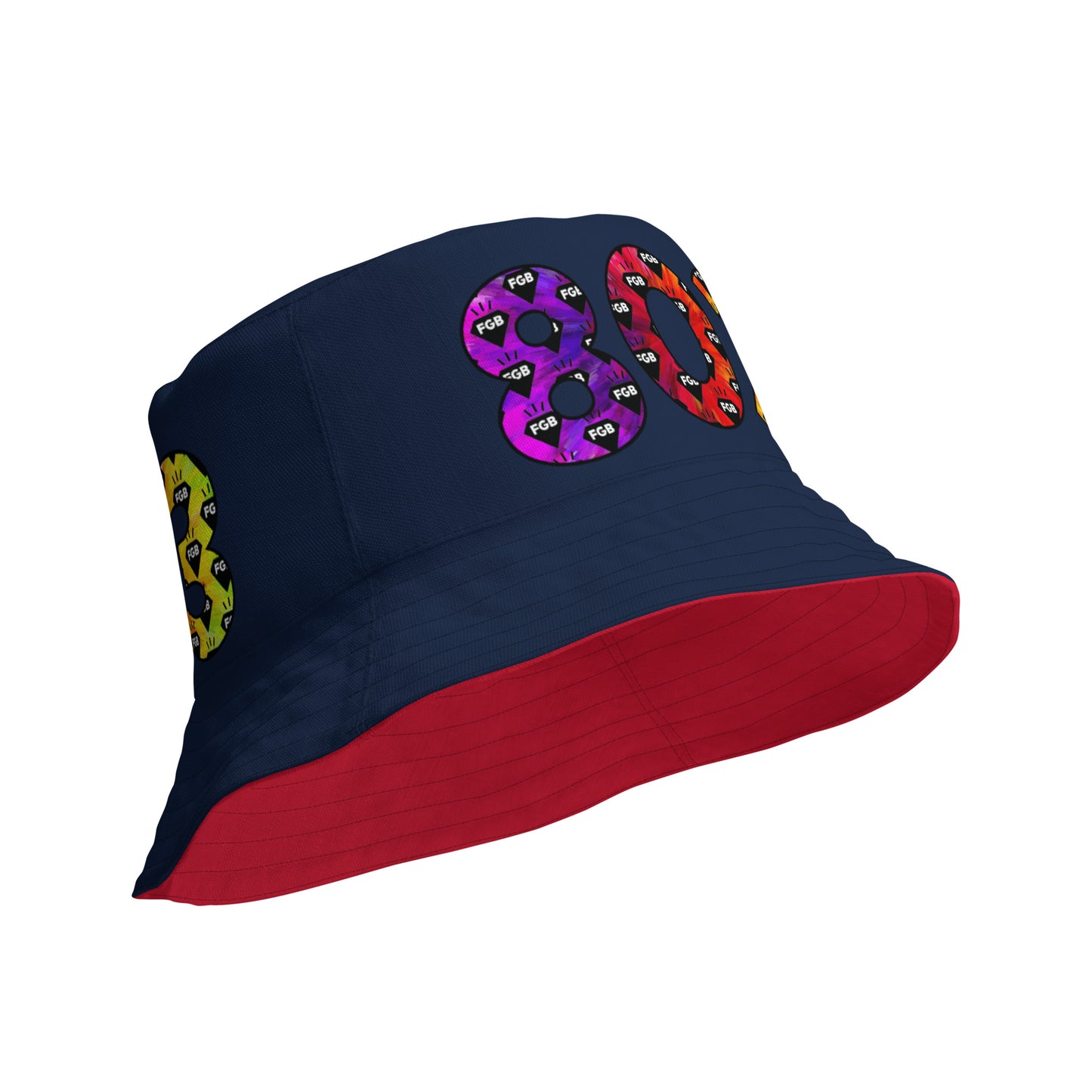 Multicolor 803 Reversible bucket hat (Navy X Red)