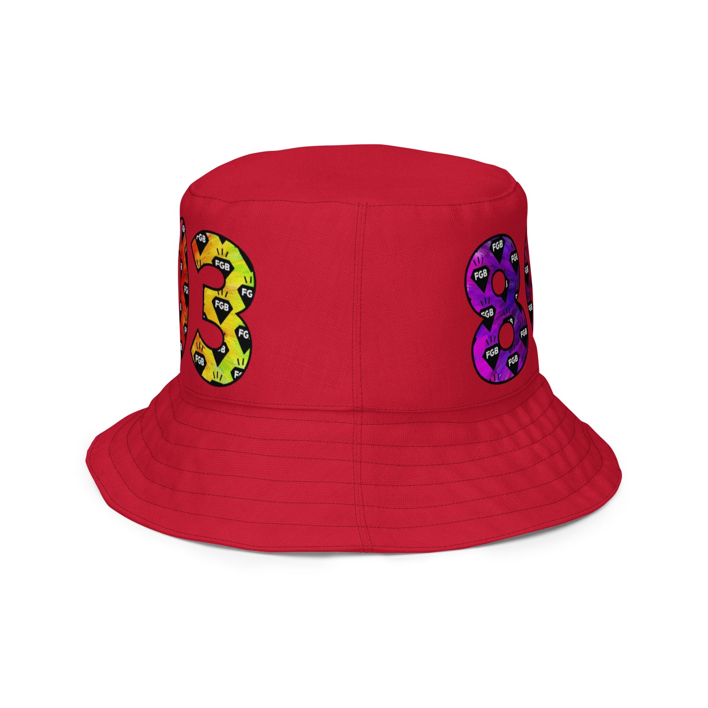 Multicolor 803 Reversible bucket hat (Navy X Red)