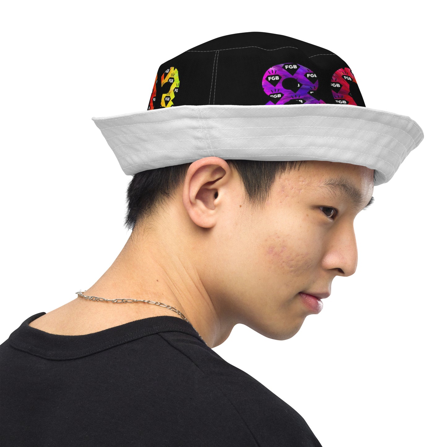 Multicolor 803 Reversible bucket hat (Black X White)