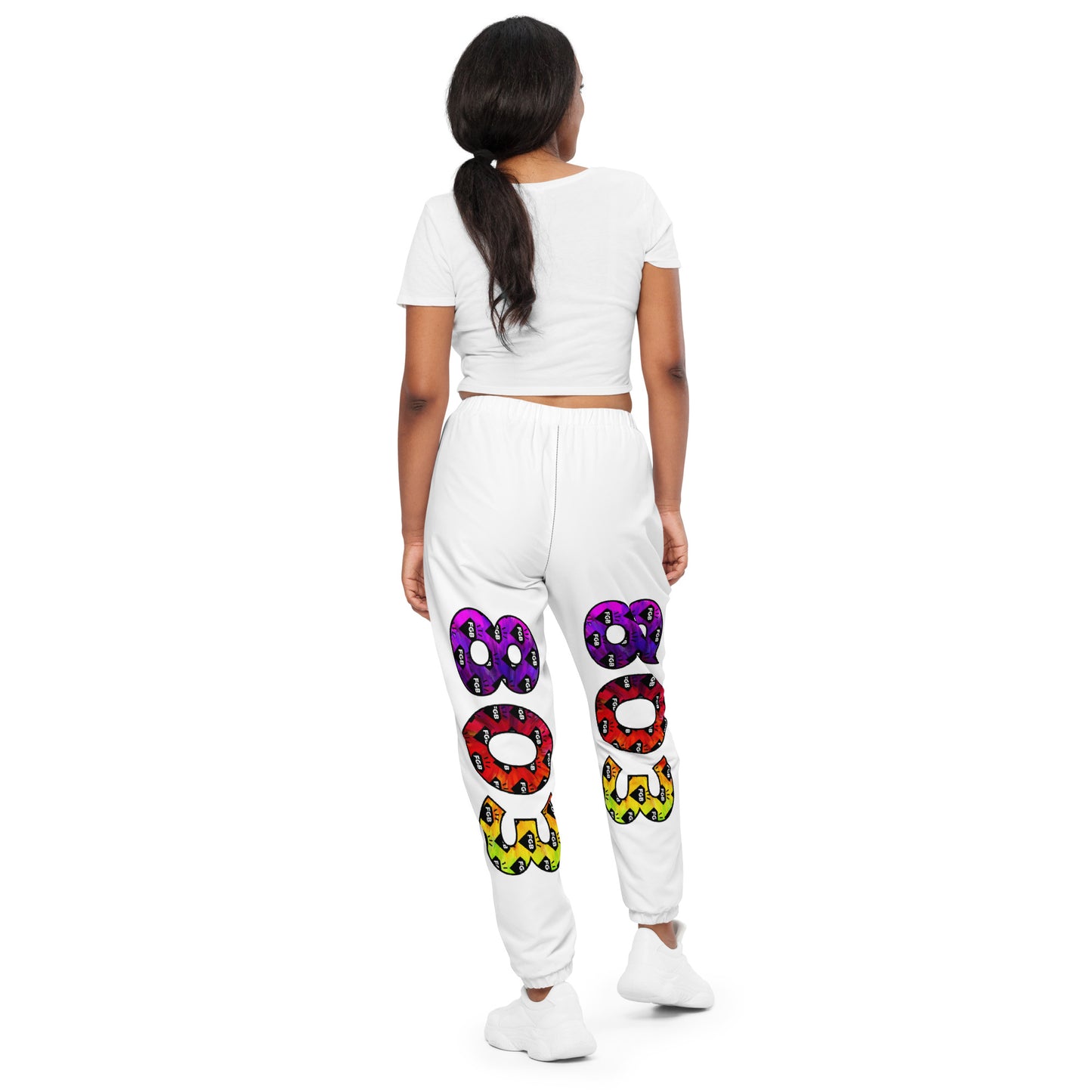 Multicolor 803 Unisex Track Pants (White)