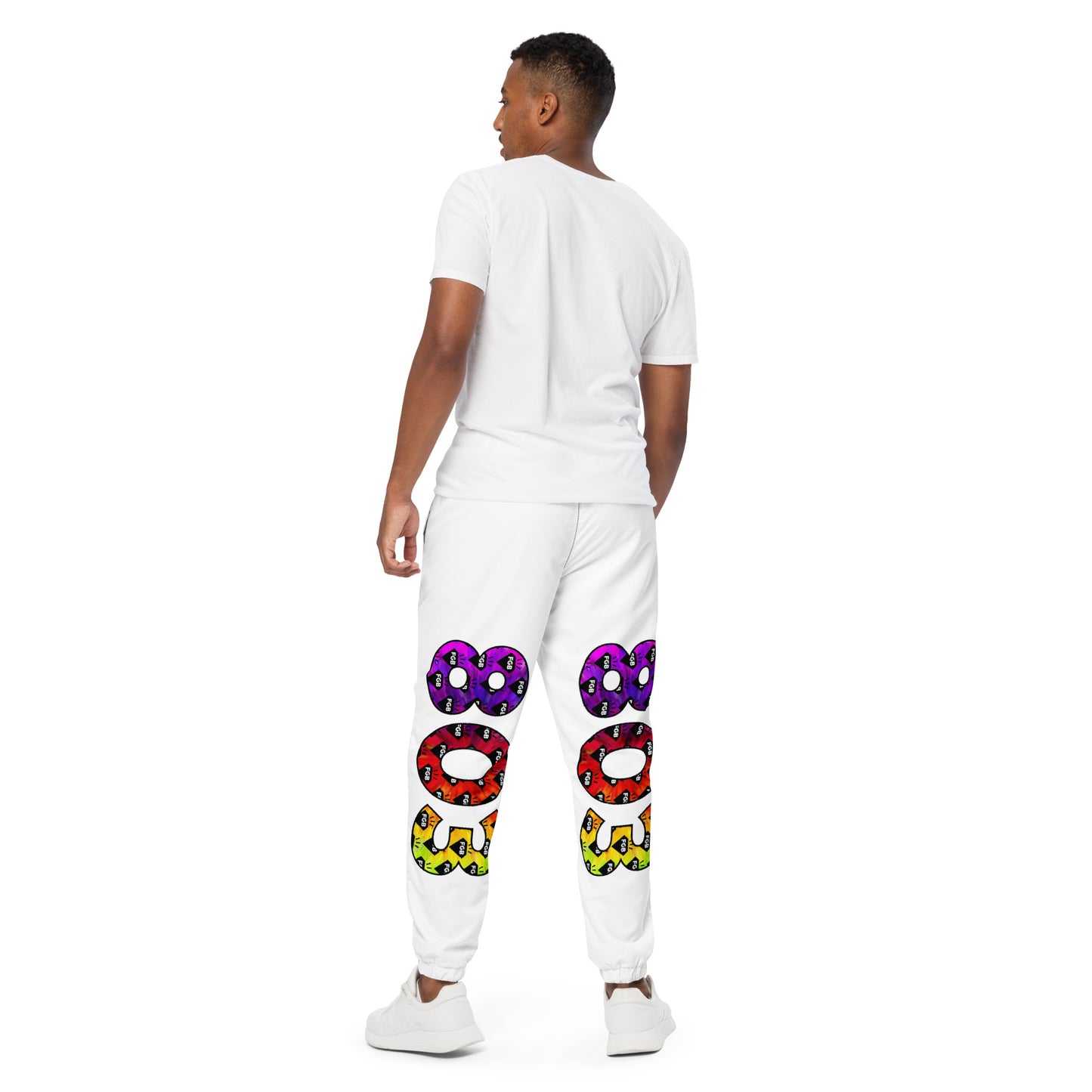 Multicolor 803 Unisex Track Pants (White)