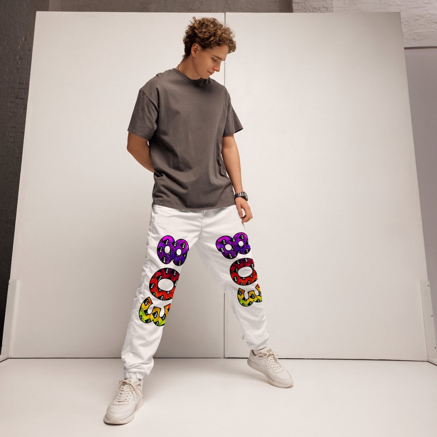 Multicolor 803 Unisex Track Pants (White)