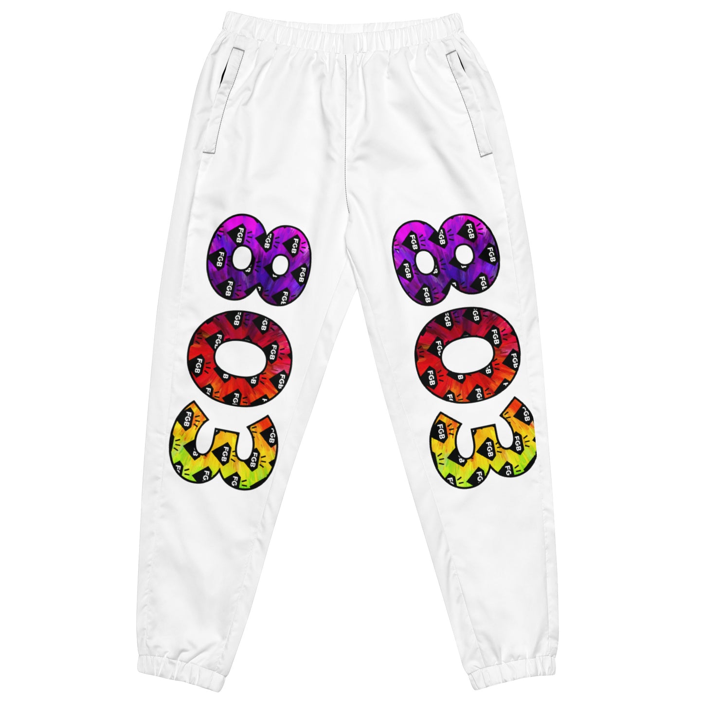 Multicolor 803 Unisex Track Pants (White)