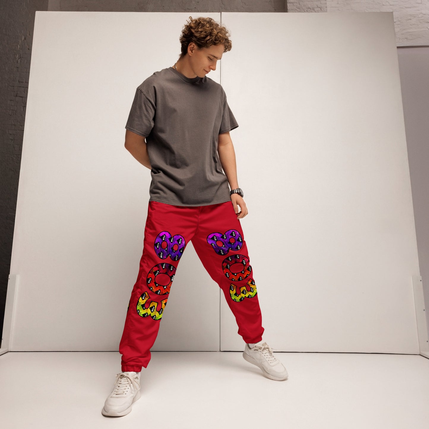 Multicolor 803 Unisex Track Pants (Red)