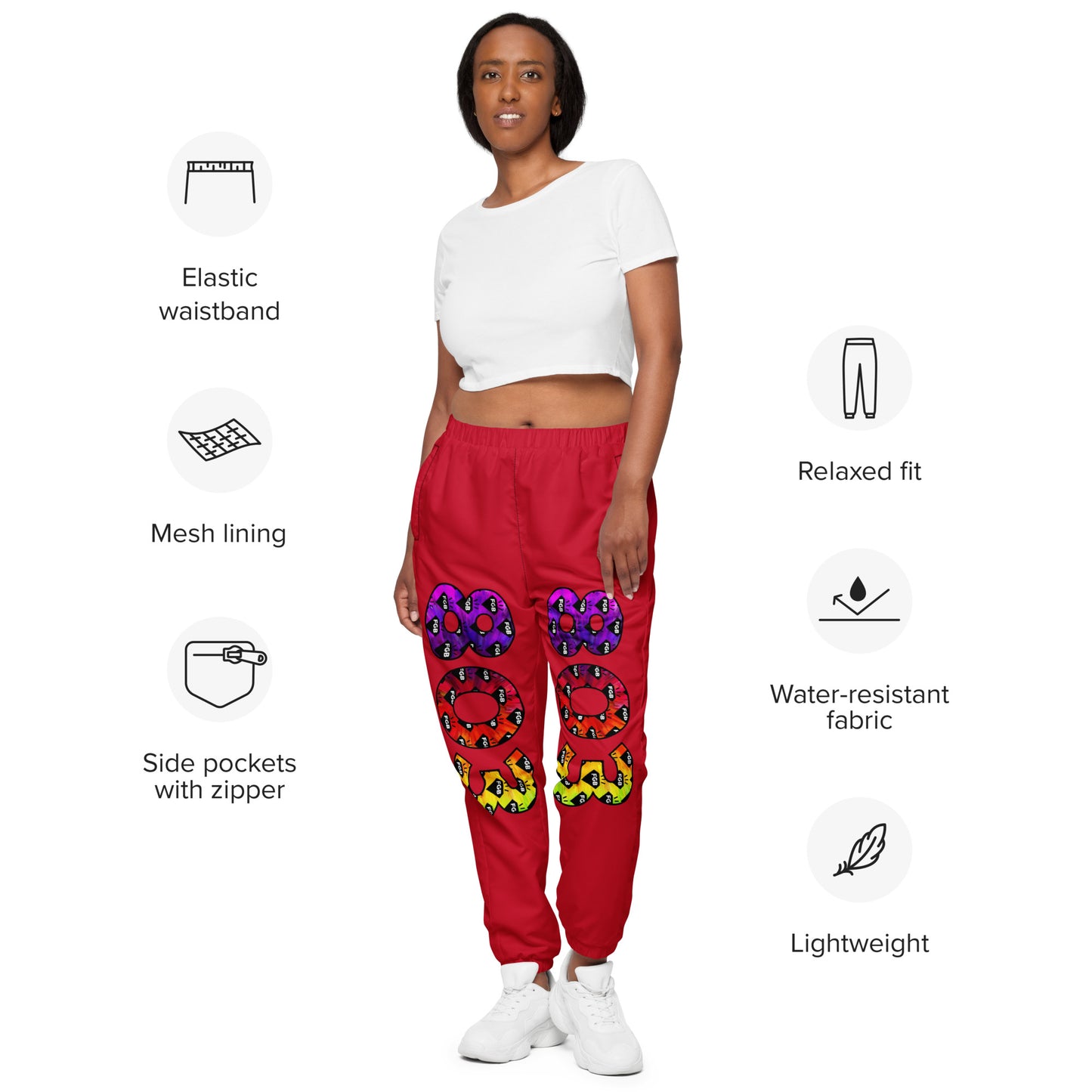 Multicolor 803 Unisex Track Pants (Red)