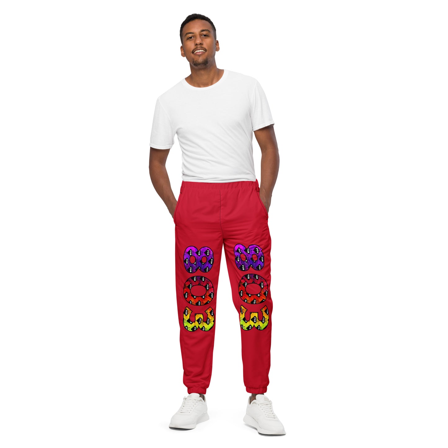 Multicolor 803 Unisex Track Pants (Red)