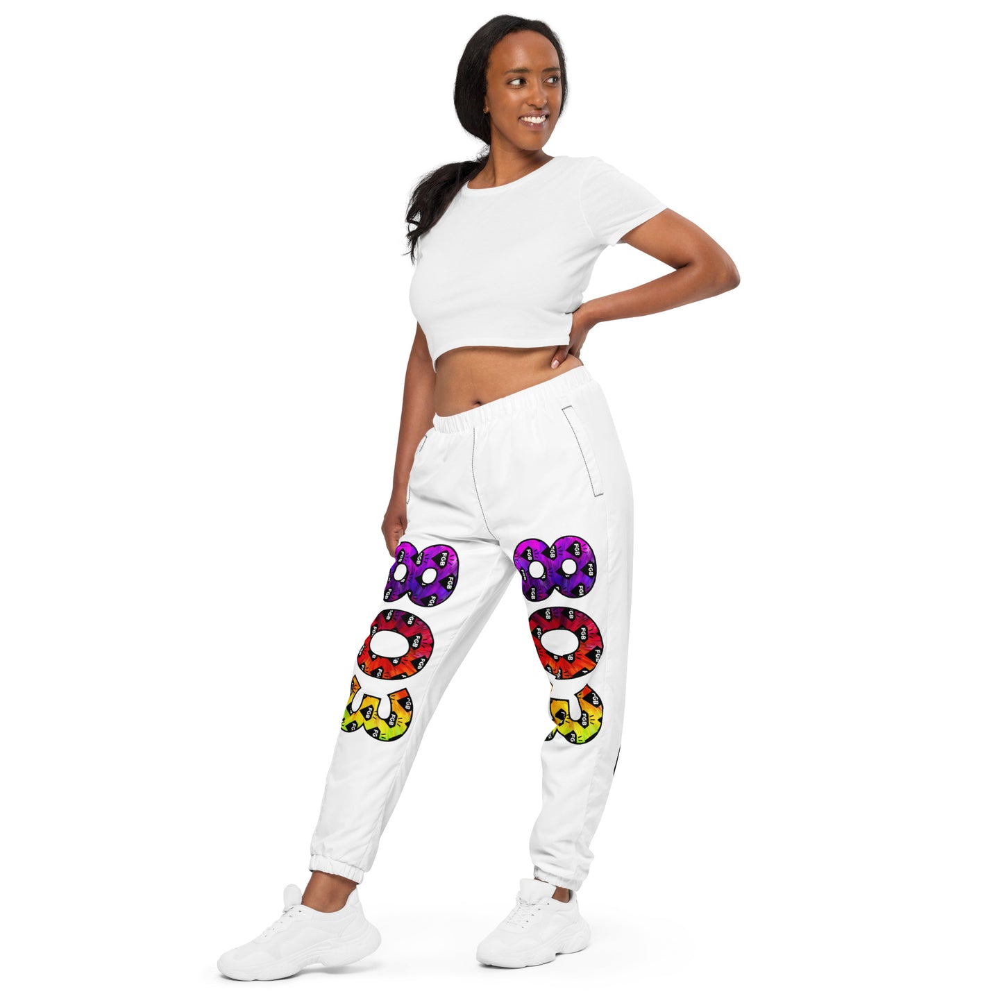 Multicolor 803 Unisex Track Pants (White)