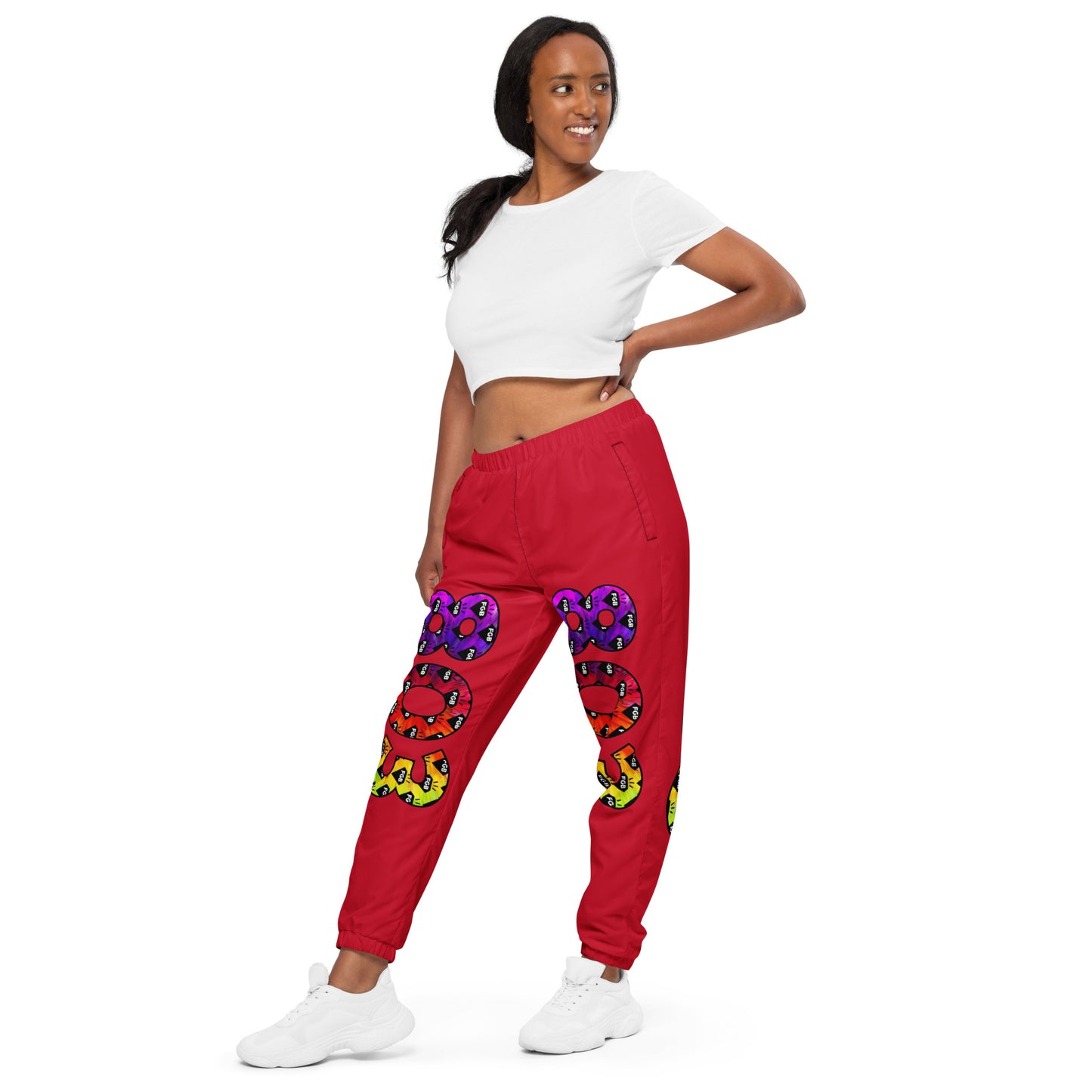 Multicolor 803 Unisex Track Pants (Red)