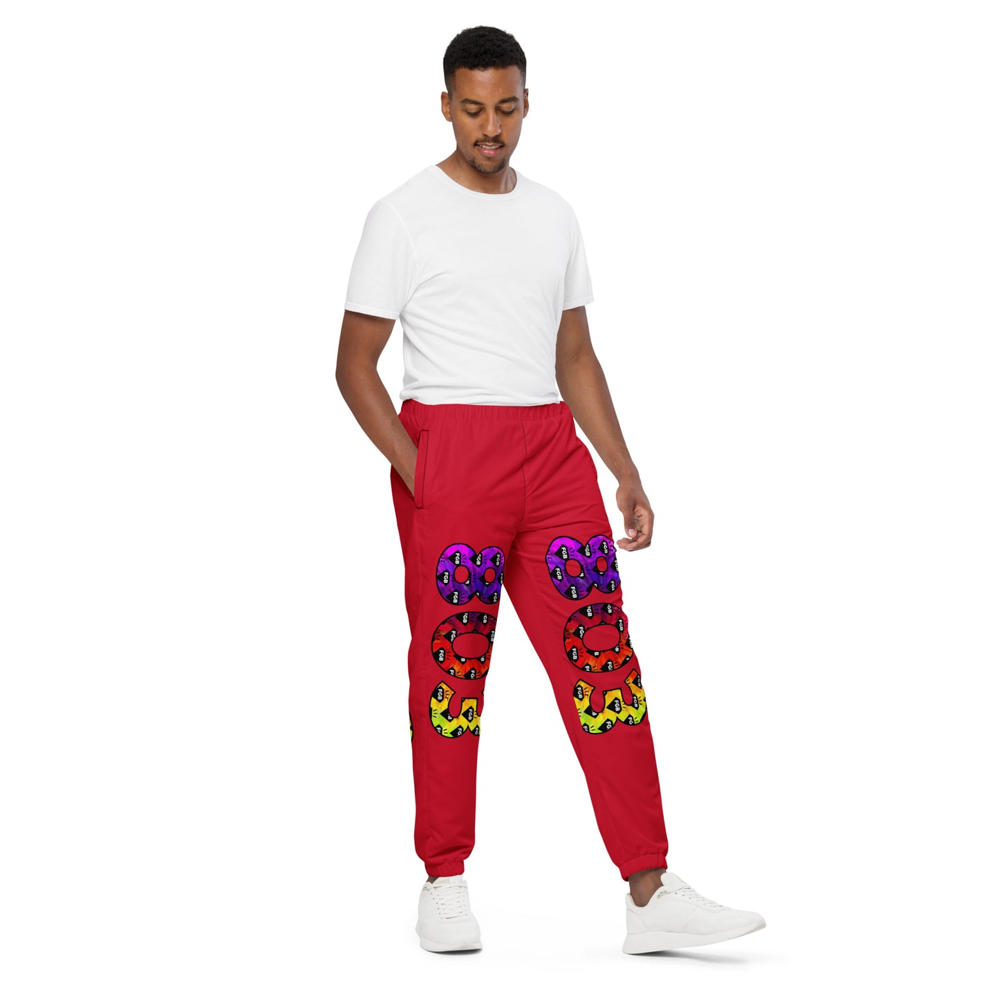 Multicolor 803 Unisex Track Pants (Red)