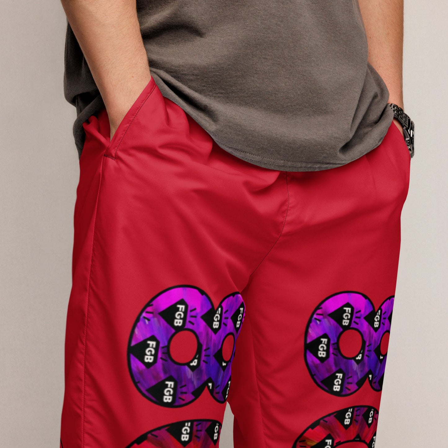 Multicolor 803 Unisex Track Pants (Red)