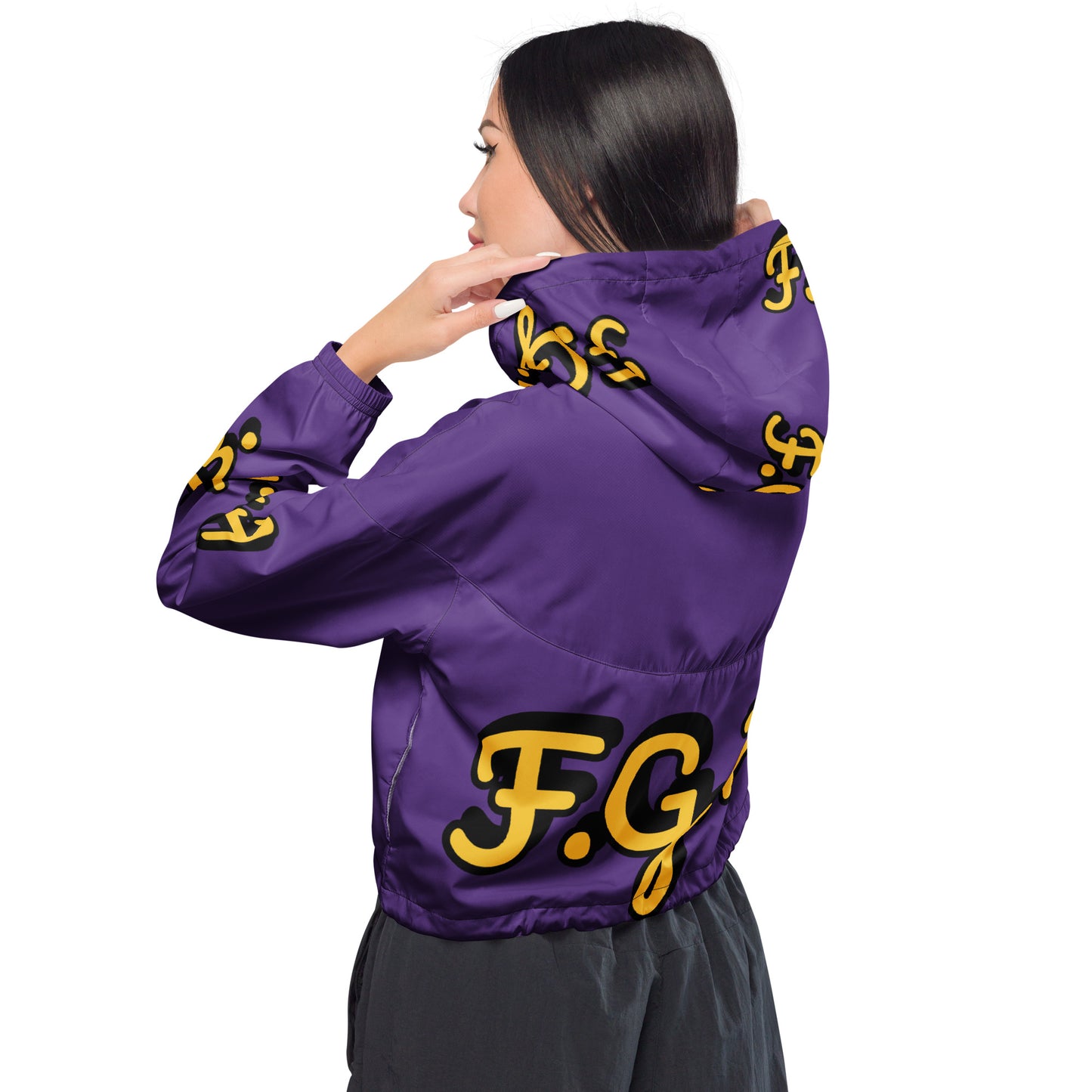 F.G.B. Women’s cropped windbreaker (Purple)